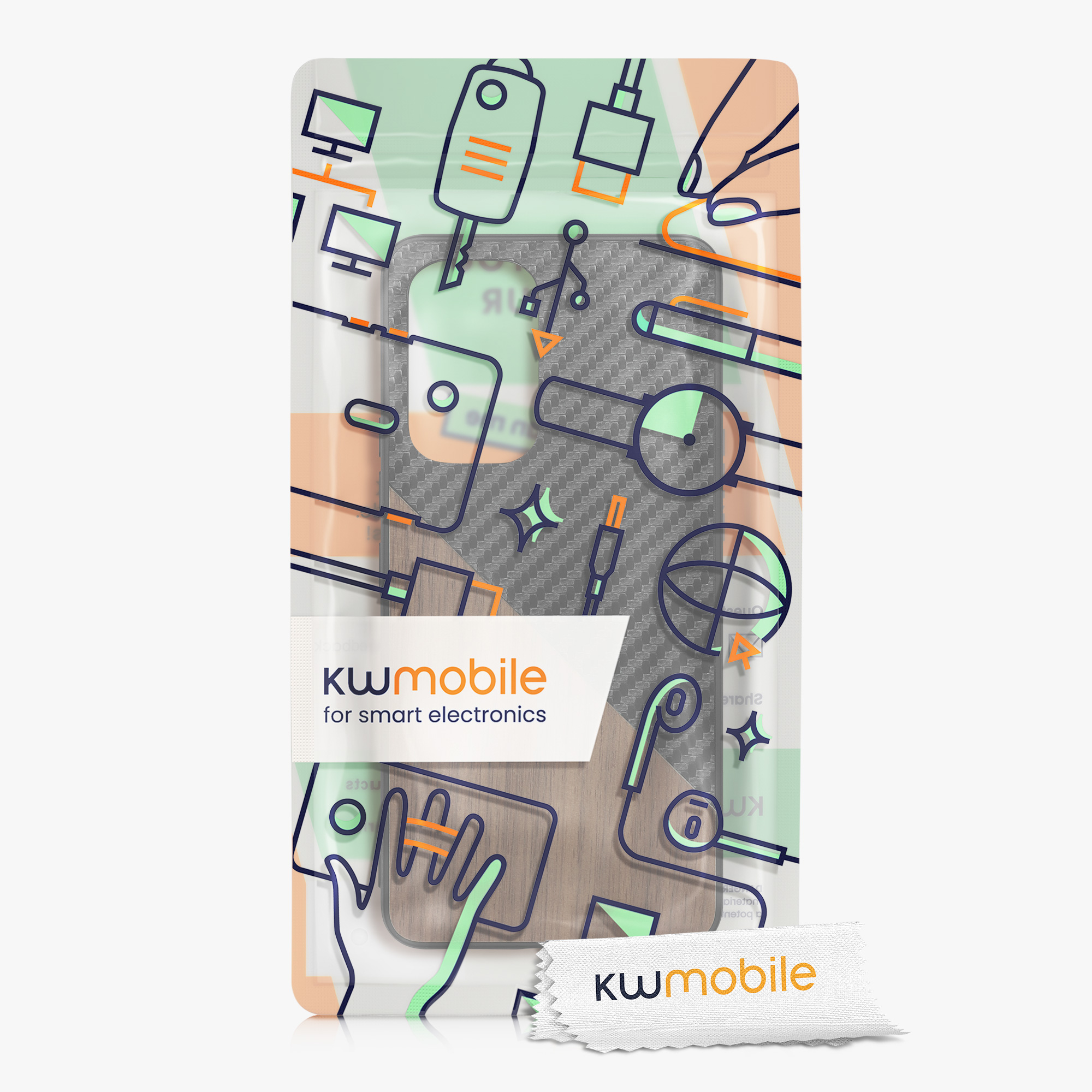 Dřevěný kryt na mobil Samsung Galaxy A53 5G kwmobile TPU rámeček Tmavě hnědá / černá