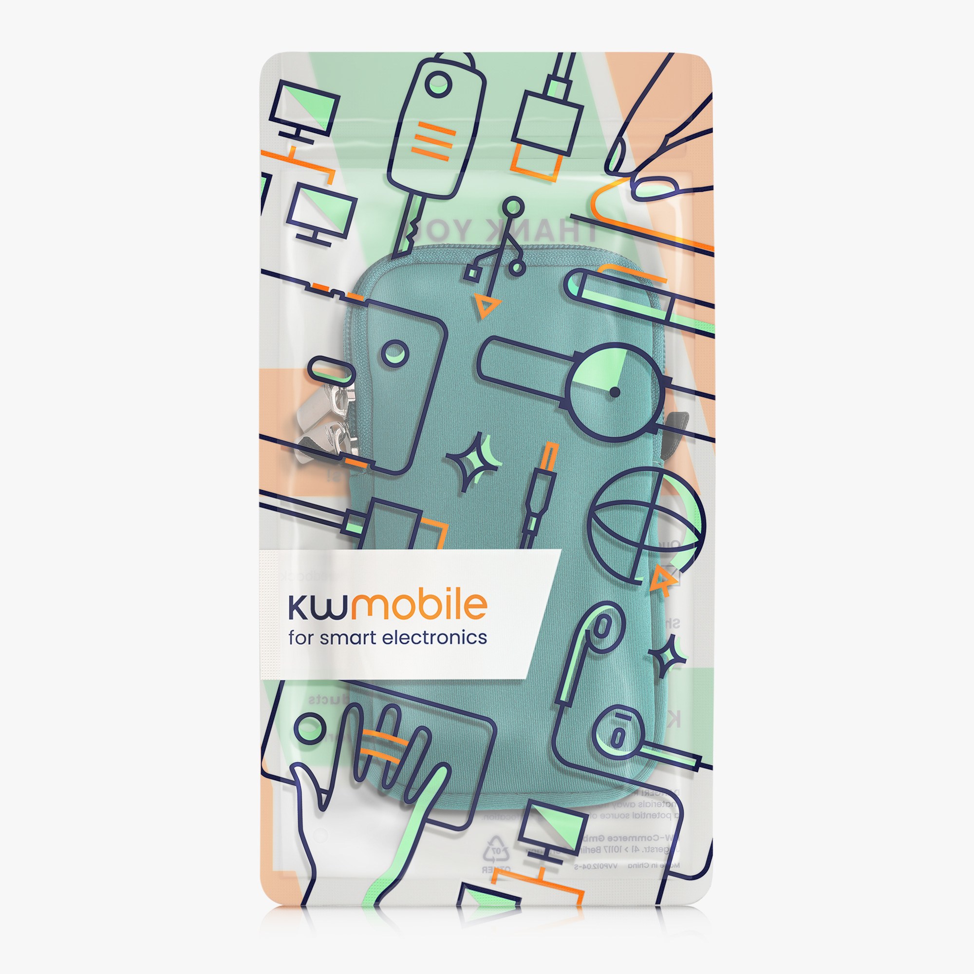 kwmobile univerzální pouzdro na mobil L 6.5", neopren, petrol