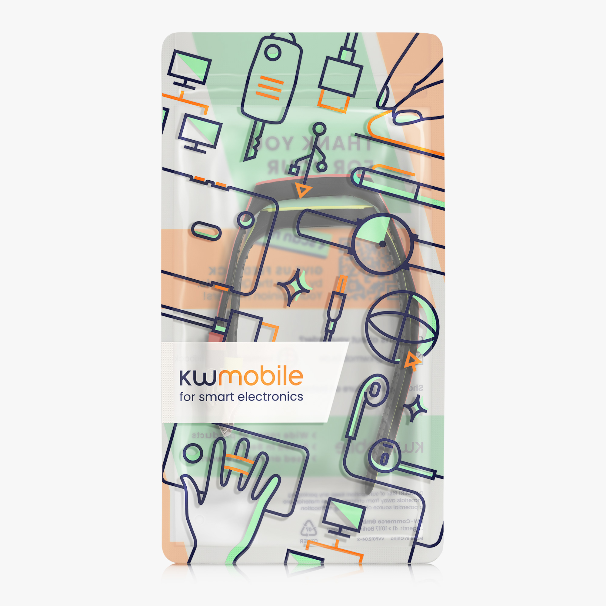 2 ks Řemínek kwmobile Xiaomi Mi, černá / červená / černá / zelená