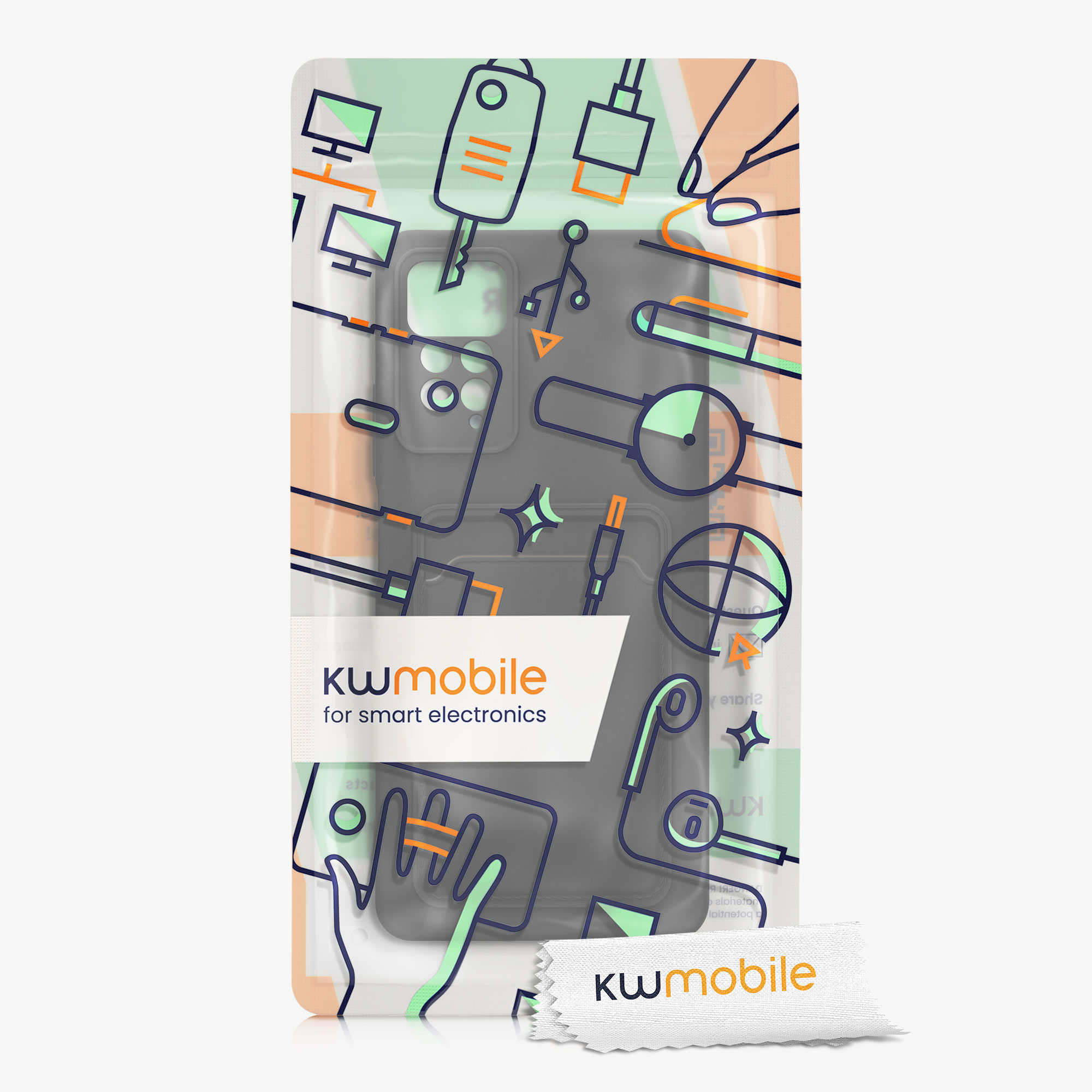 Kryt Xiaomi Redmi Note 11 Pro přihrádka karta TPU černá matná kwmobile