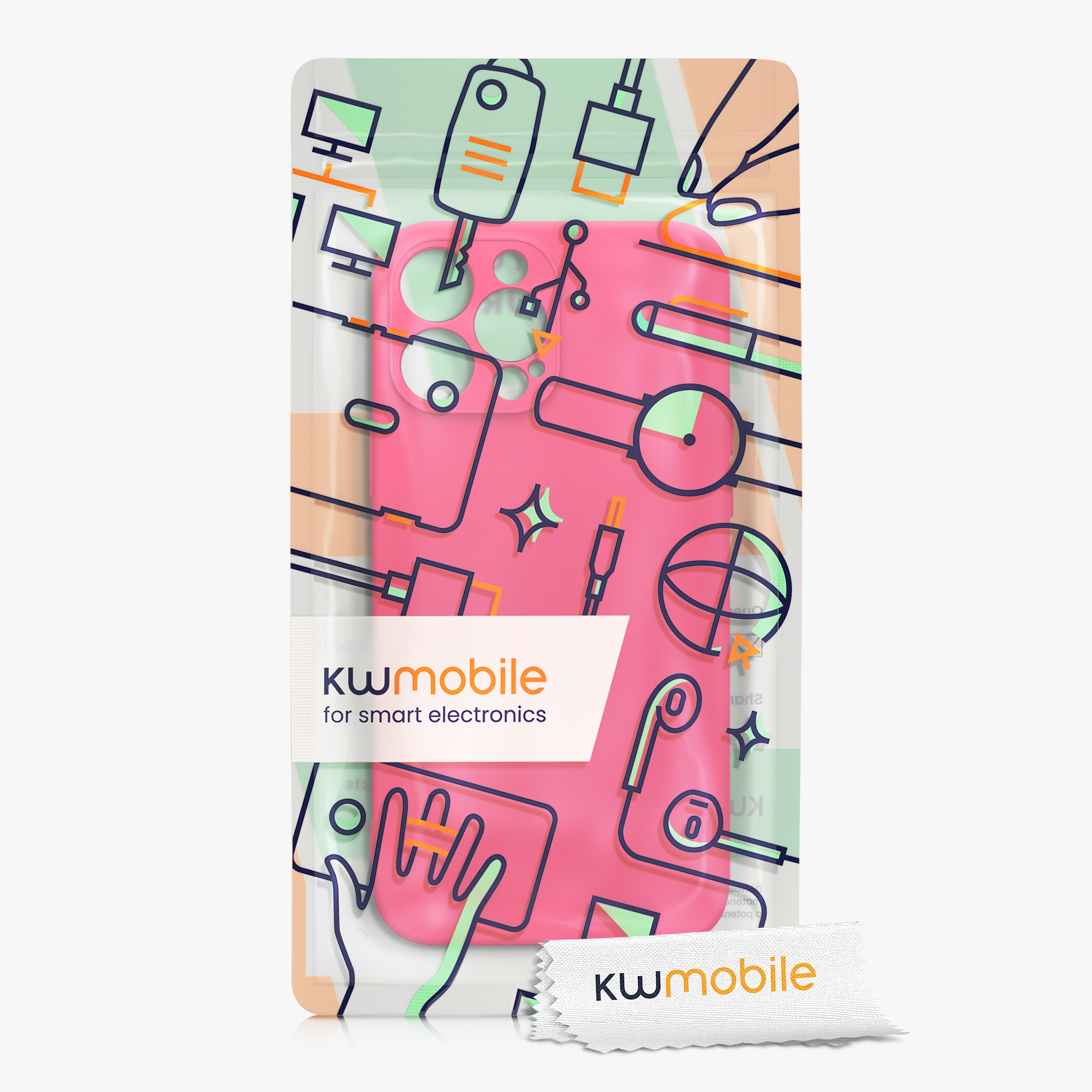 Kryt kwmobile slim iPhone 13 Pro Max neonově růžová