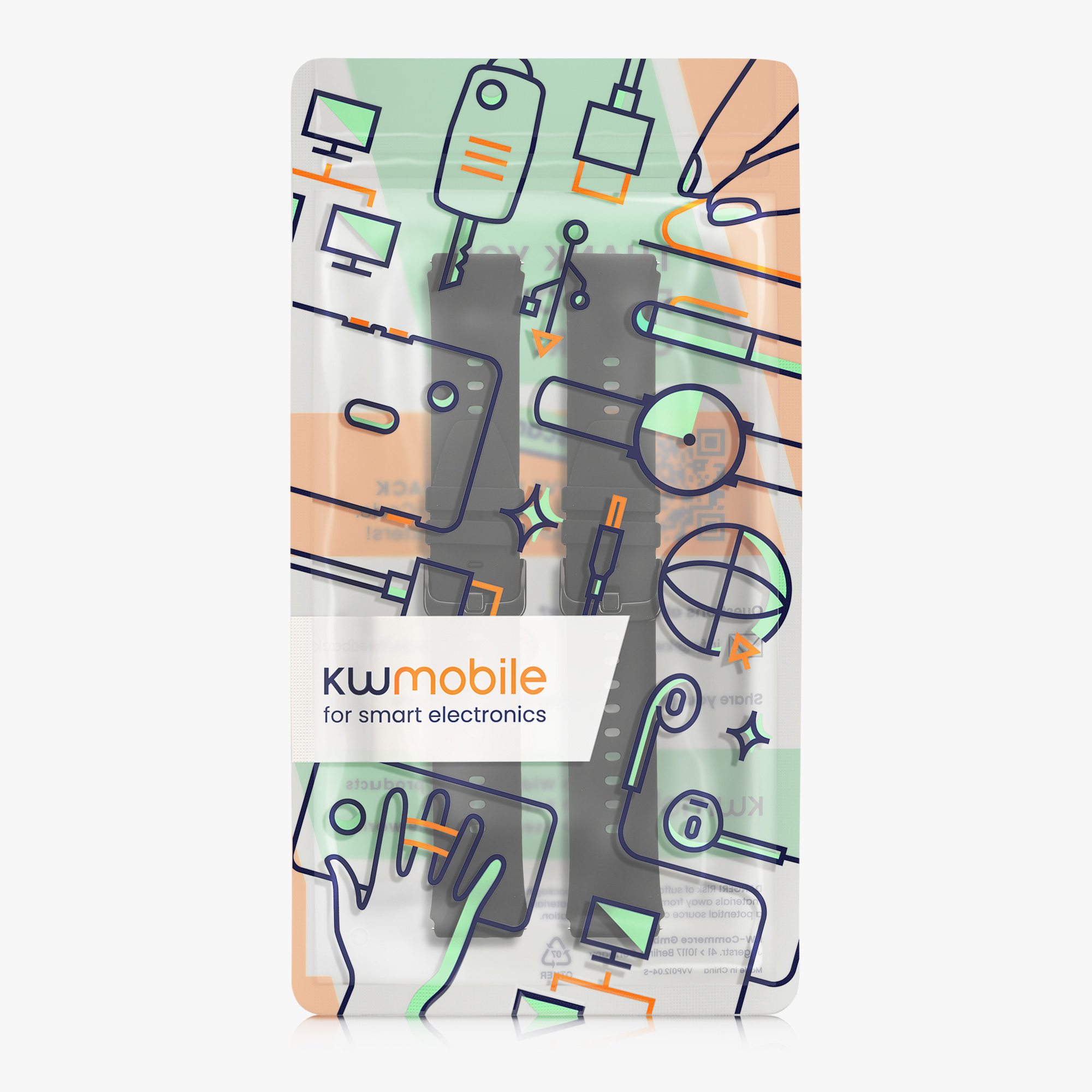 Řemínek kwmobile pro Xiaomi Mi Watch Color Sport / S1 Active - Černá / černá