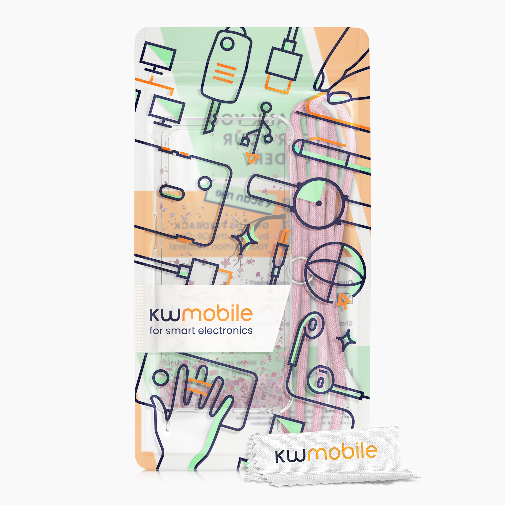 Kryt na mobil Oppo A74 (5G) / A54 (5G) kwmobile crossbody s šňůrkou cherry blossoms - 