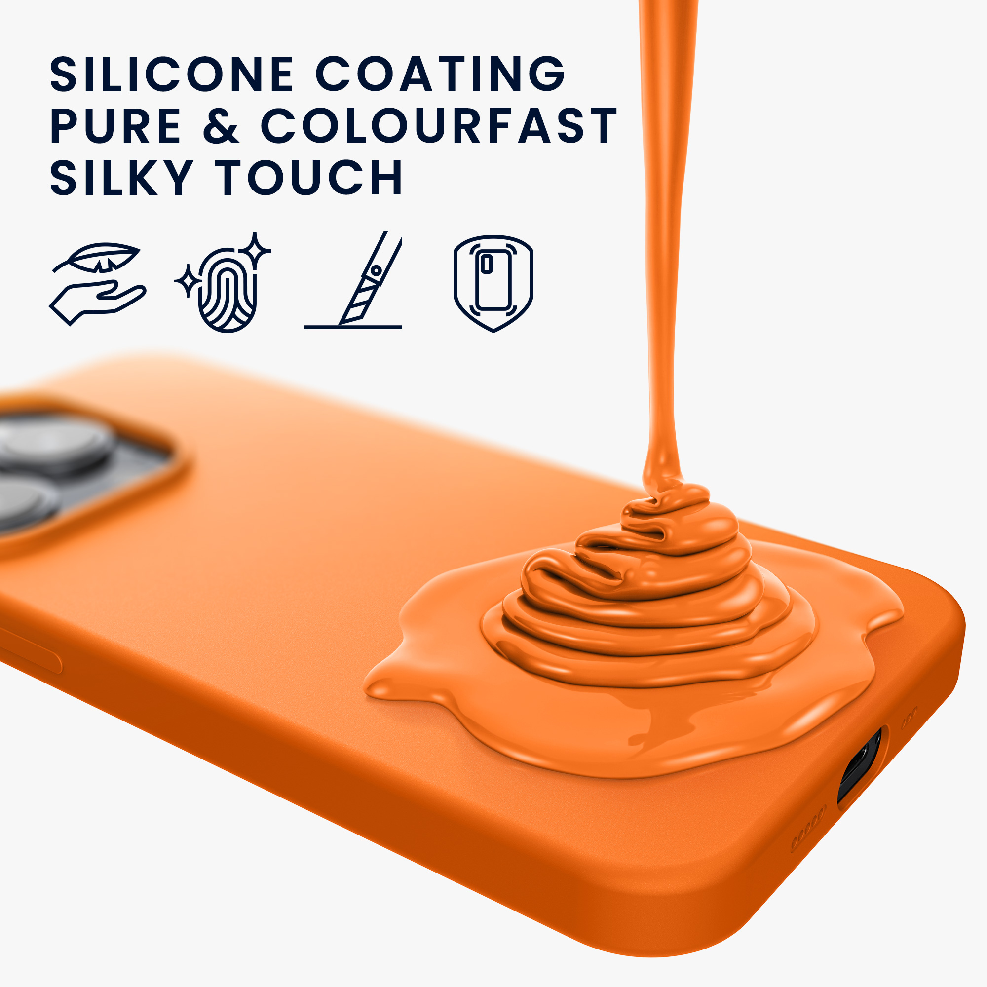 Kryt kwmobile slim iPhone 14 Pro oranžová