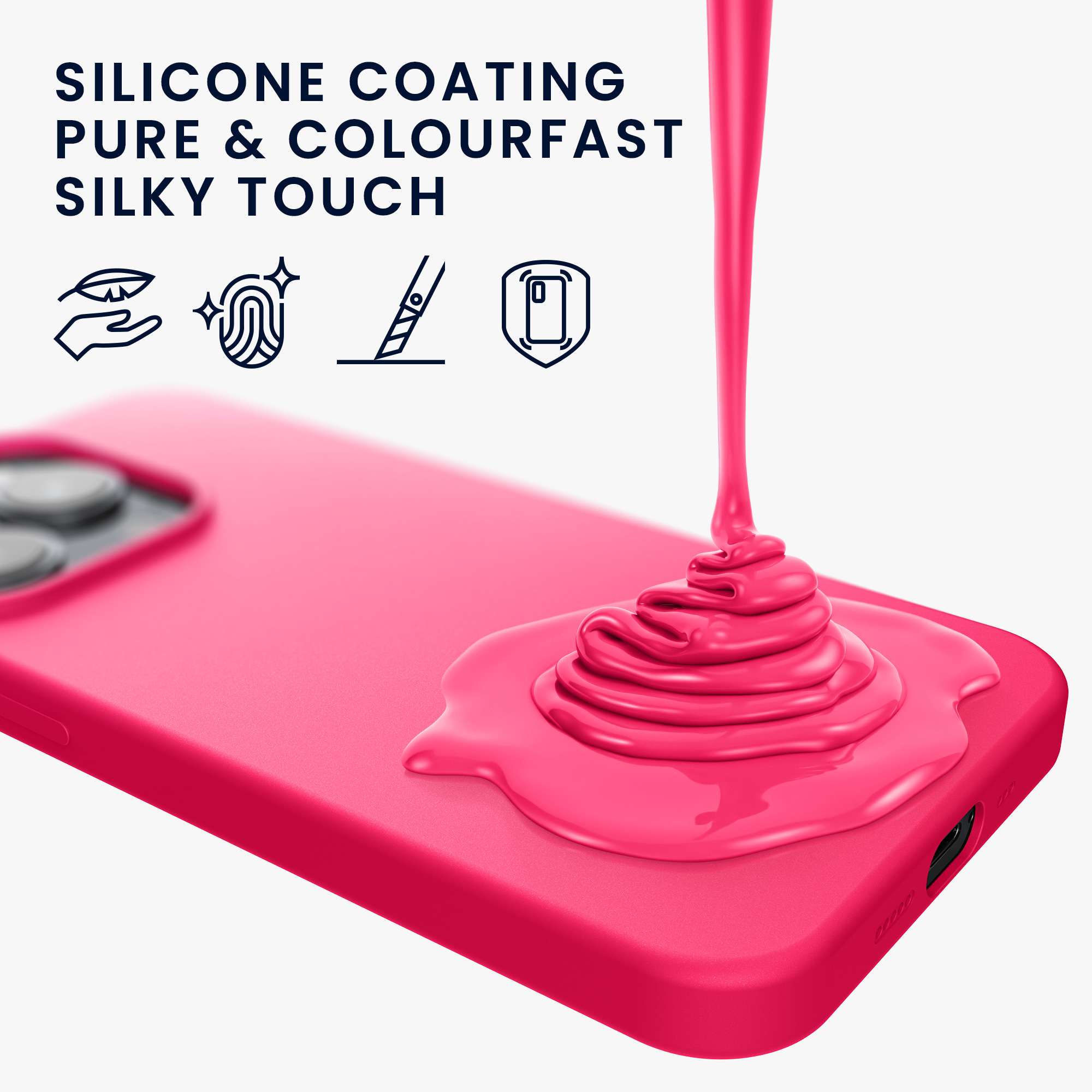 Kryt kwmobile slim iPhone 14 Pro neonově růžová