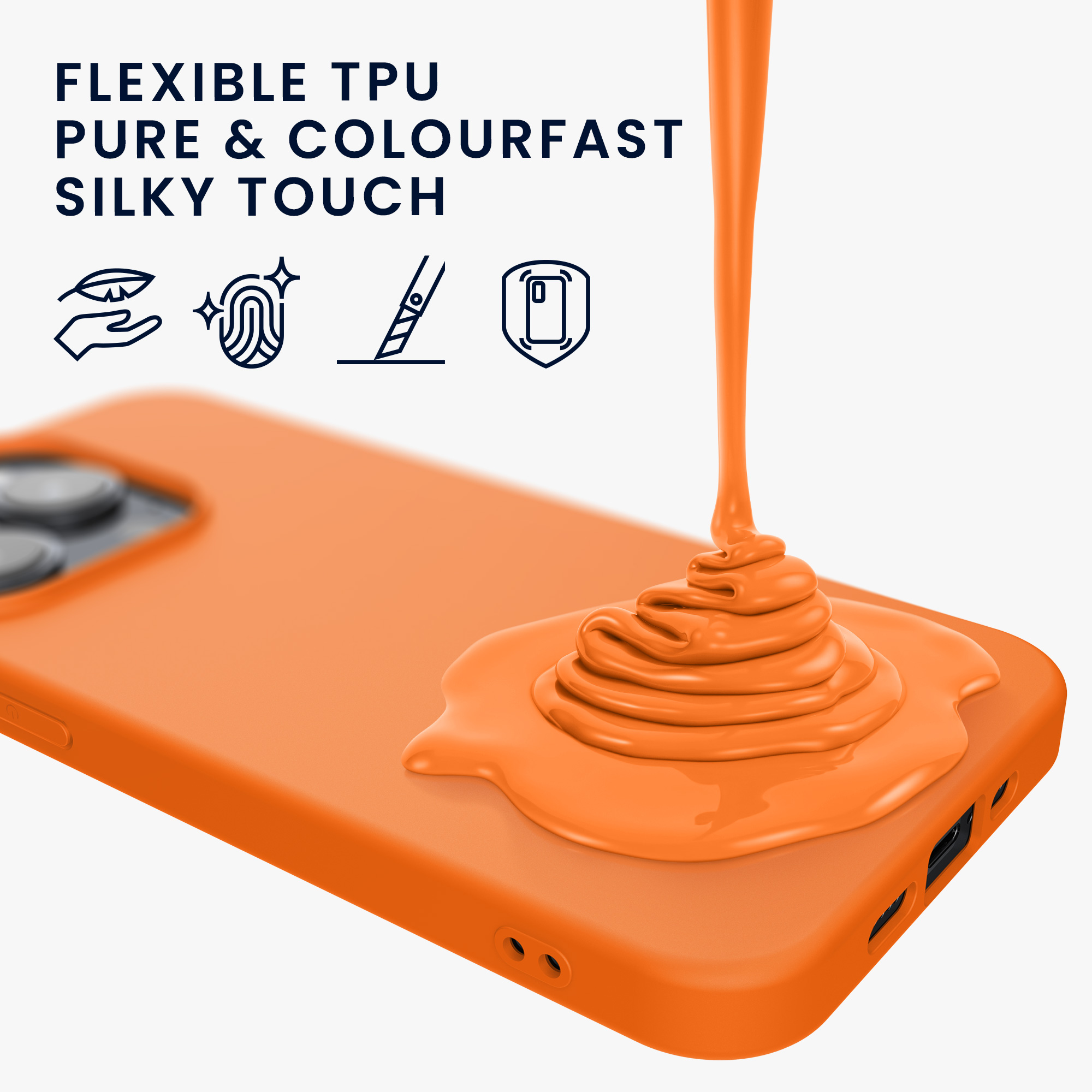 Nabíječka kwmobile slim soft-touch iPhone 14 Pro oranžová