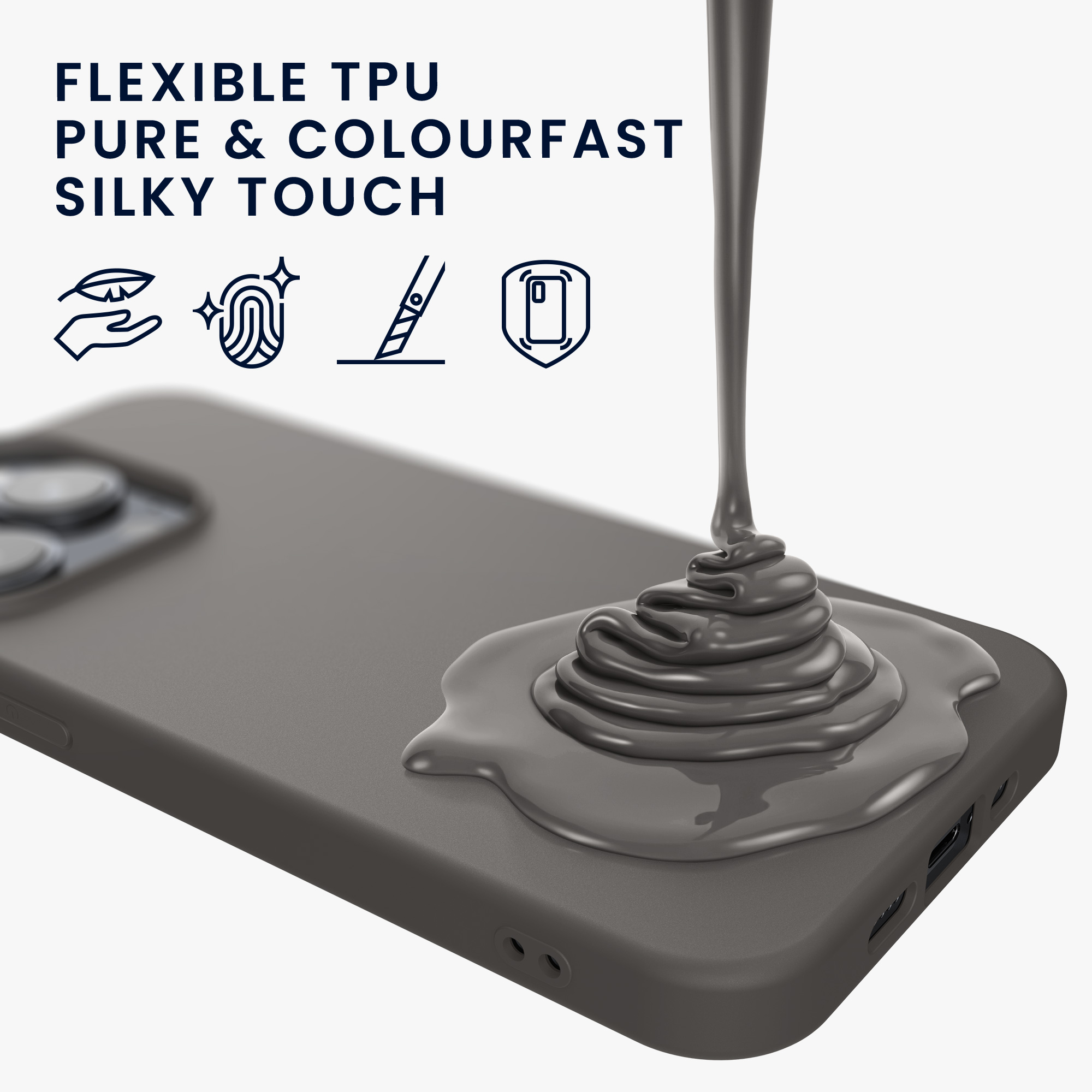 Nabíječka kwmobile slim soft-touch iPhone 14 Pro Stone Dust