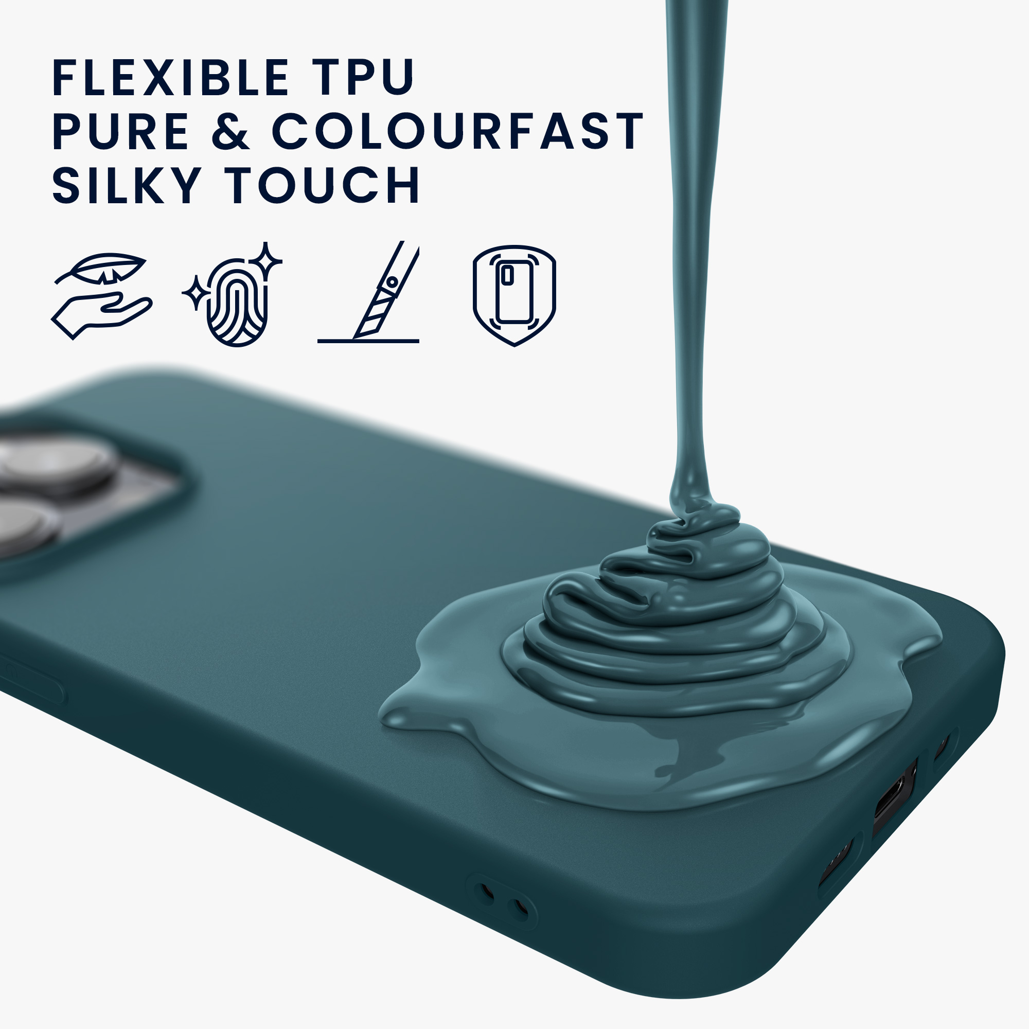 Nabíječka kwmobile slim soft-touch iPhone 14 Pro matná petrolejová
