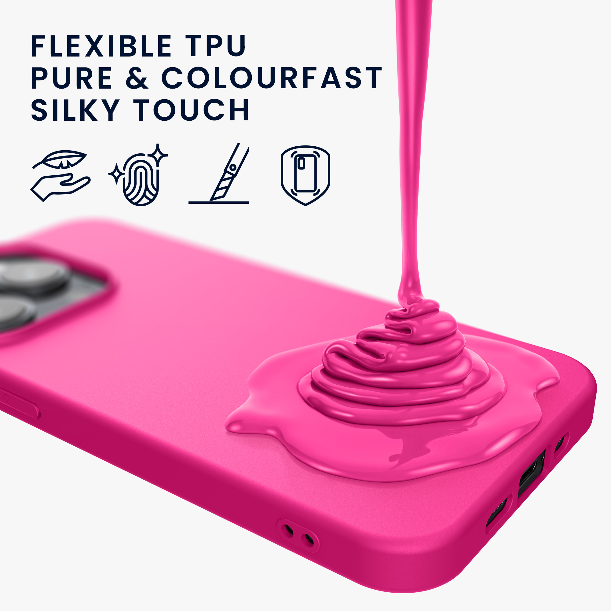 Nabíječka kwmobile slim soft-touch iPhone 14 Pro neonově růžová