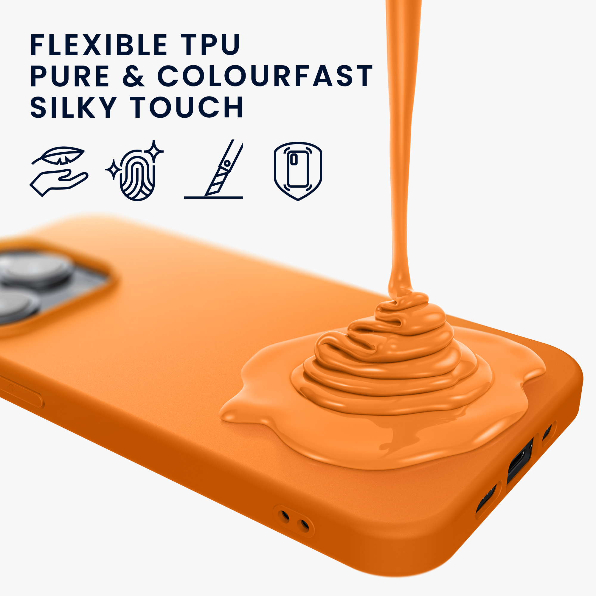 Nabíječka kwmobile slim soft-touch iPhone 14 Pro Max oranžová