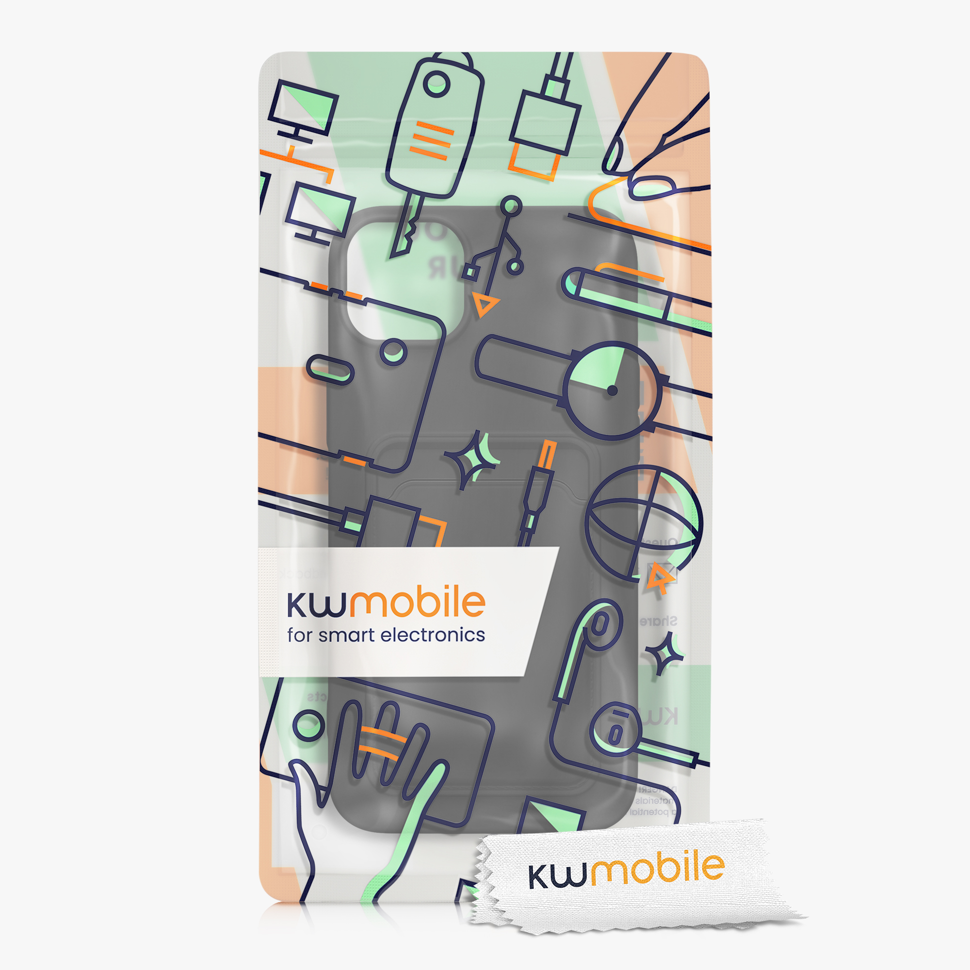 Kryt kwmobile s přihrádkou na kartu iPhone 14 Plus černá