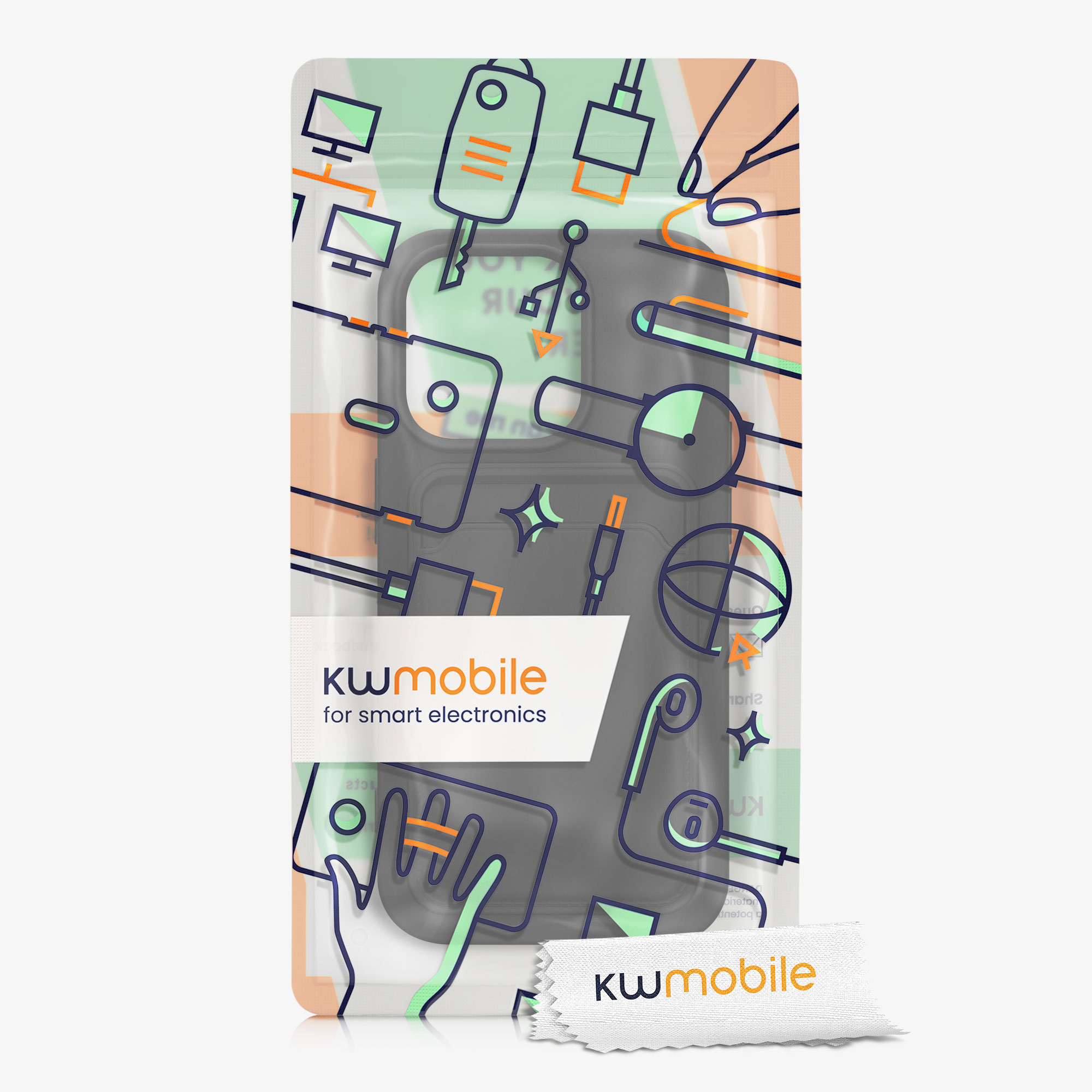 Kryt kwmobile s přihrádkou na kartu iPhone 14 Pro černá