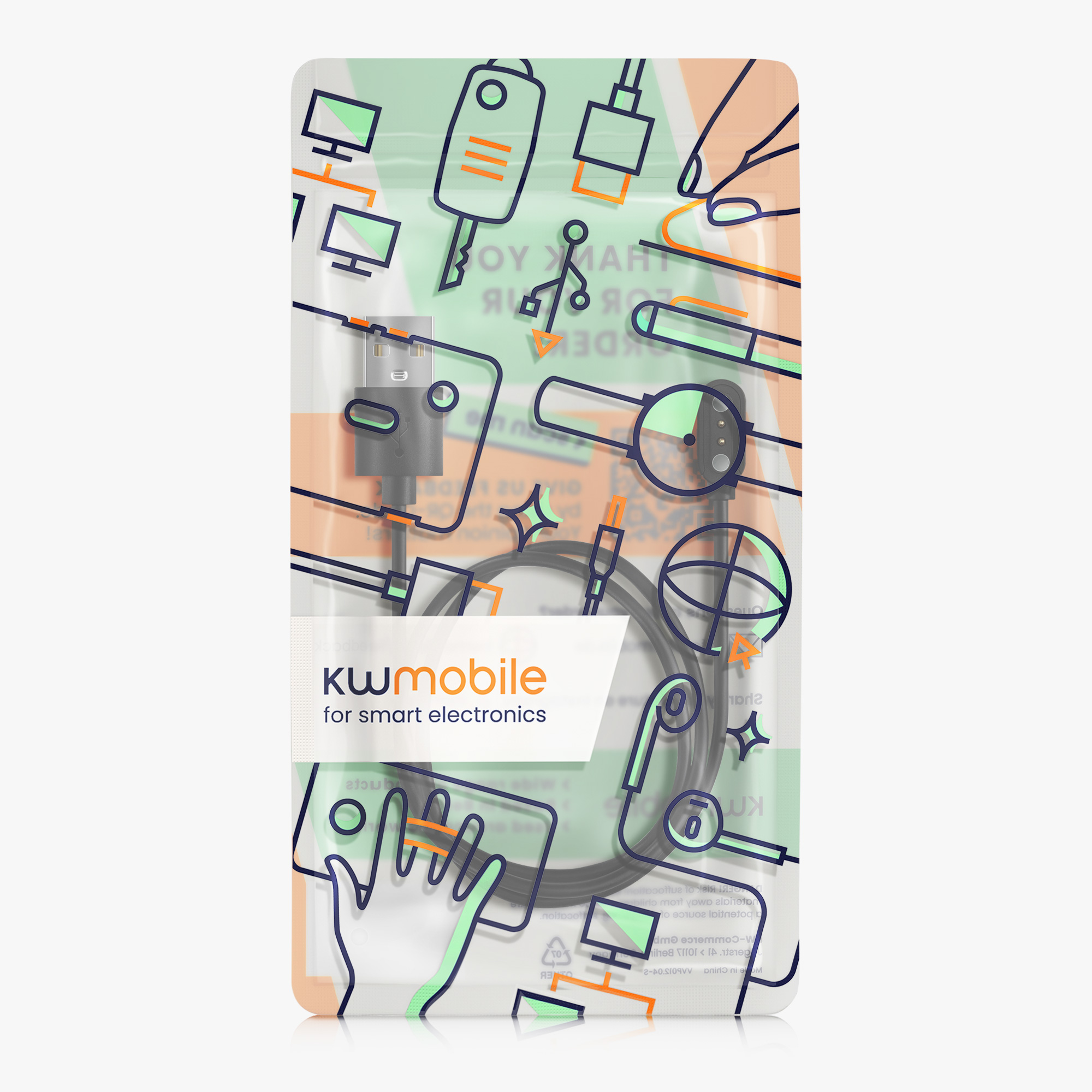 USB nabíjecí kabel chytré hodinky Blackview R30 Pro náhradní kwmobile