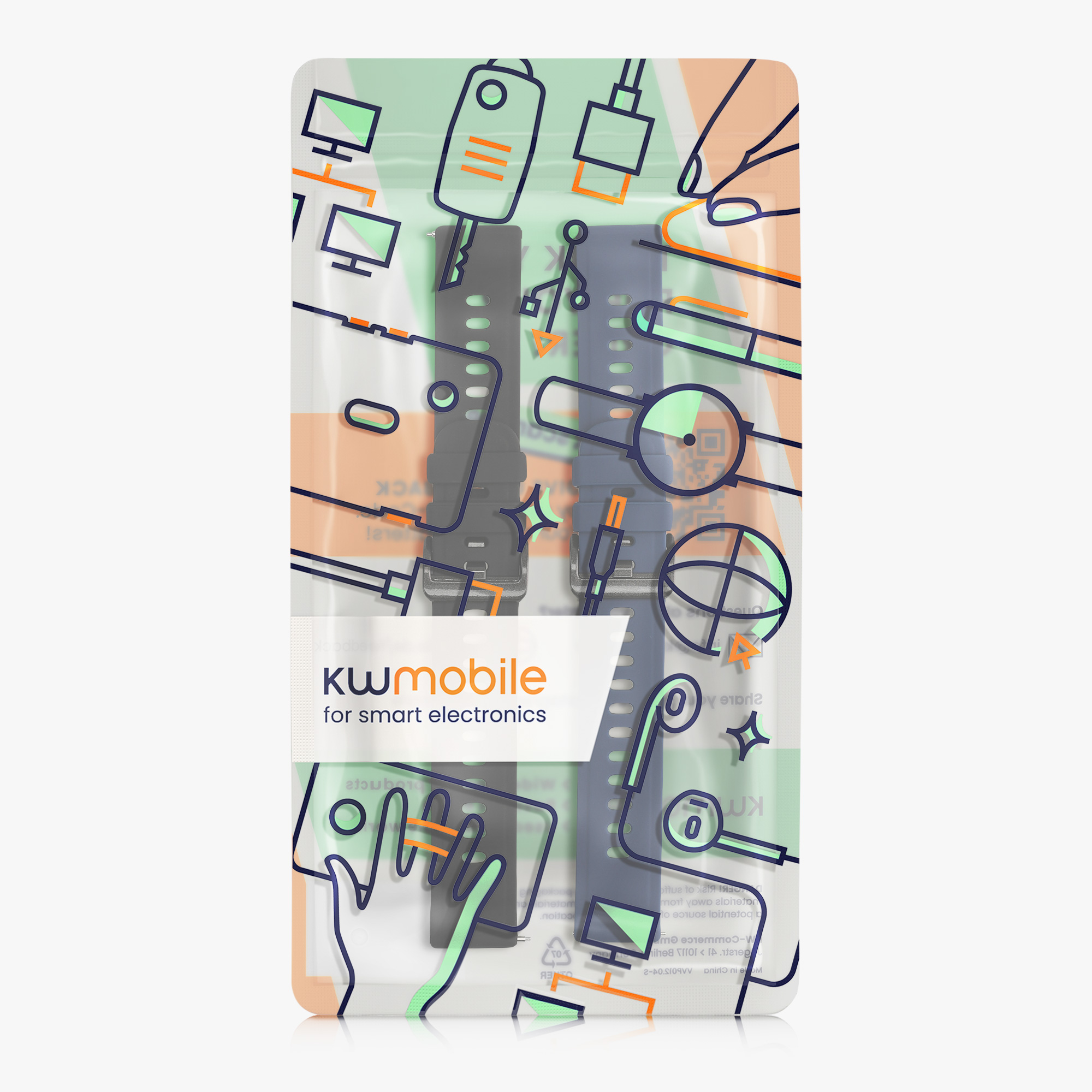 Silikonový řemínek hodinky Blackview R3 náhradní černá kwmobile