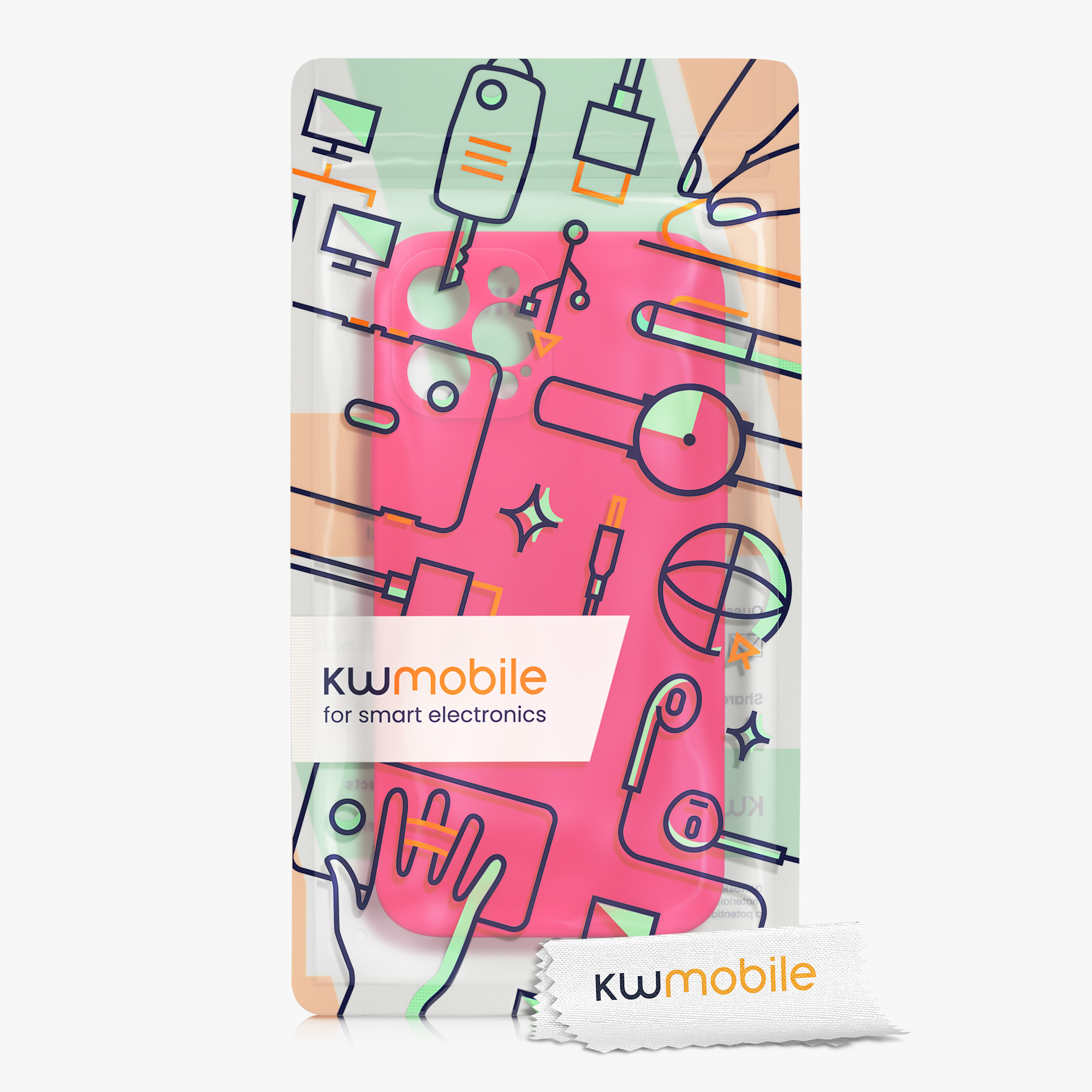 Silikonový kryt kwmobile pro iPhone 12 Pro Max - neonově růžová