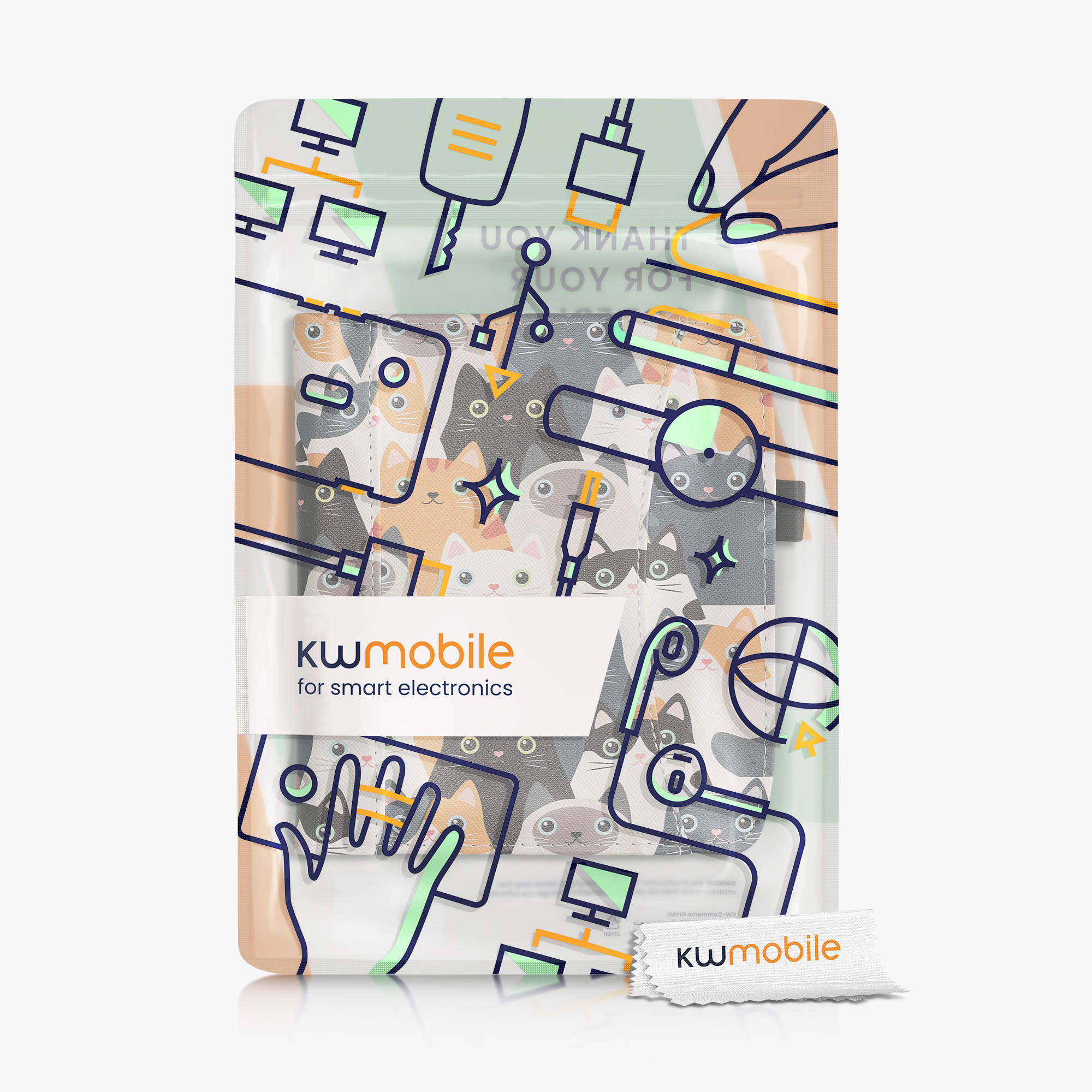 Flip pouzdro na čtečku Pocketbook Era / Era Color černo-bílé se stojánkem
