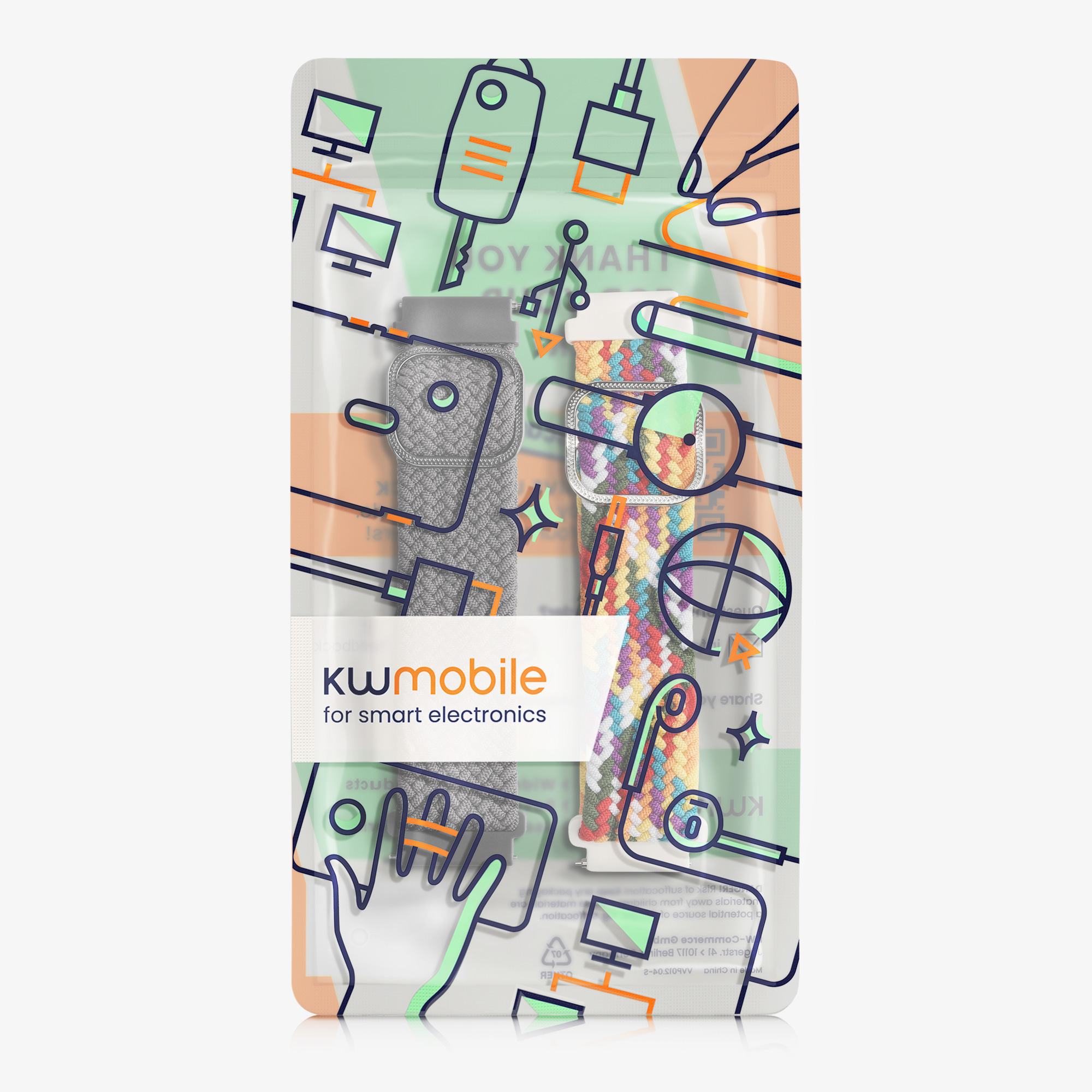 Řemínek k hodinkám COROS PACE 2 / APEX (42mm) kwmobile - šedá / vícebarevná