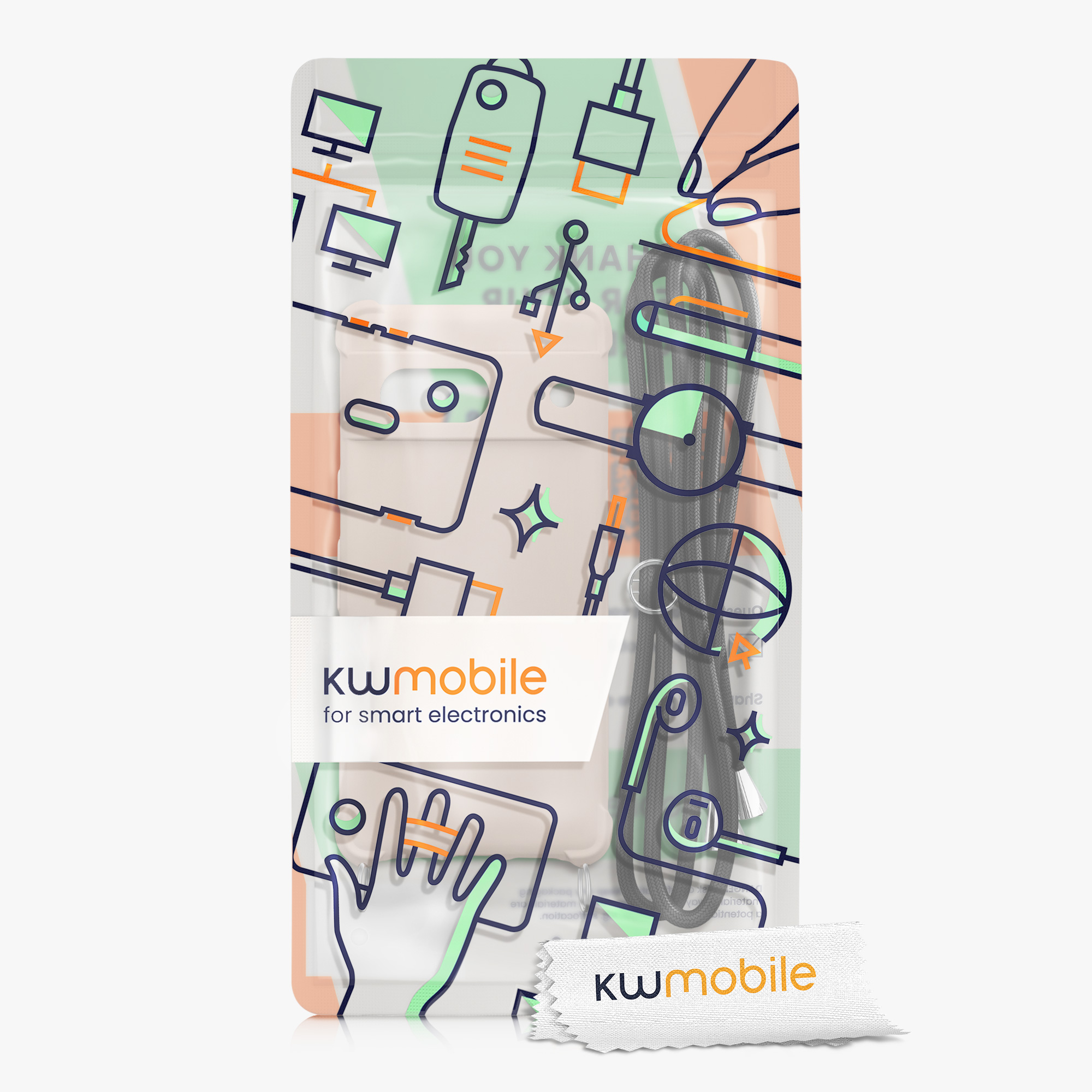 Crossbody kryt kwmobile pro Google Pixel 7 - krémová