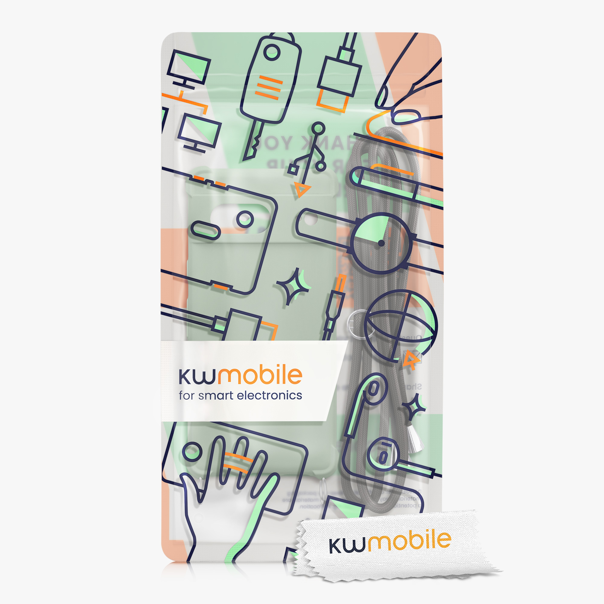 Crossbody kryt kwmobile pro Google Pixel 7 - šedozelená