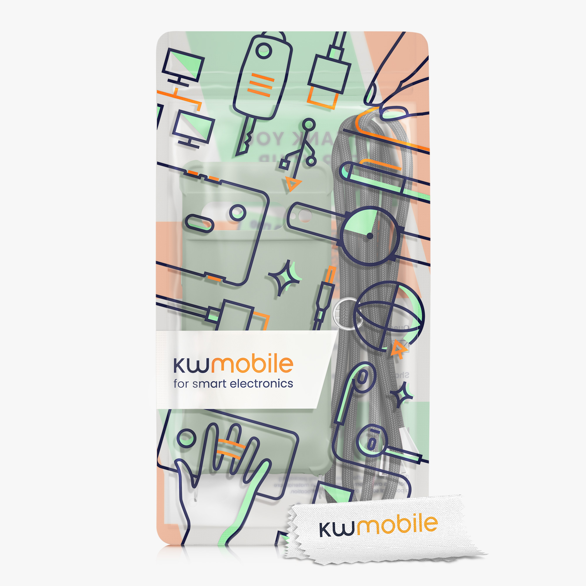 Crossbody kryt kwmobile pro Google Pixel 7 Pro - šedozelená