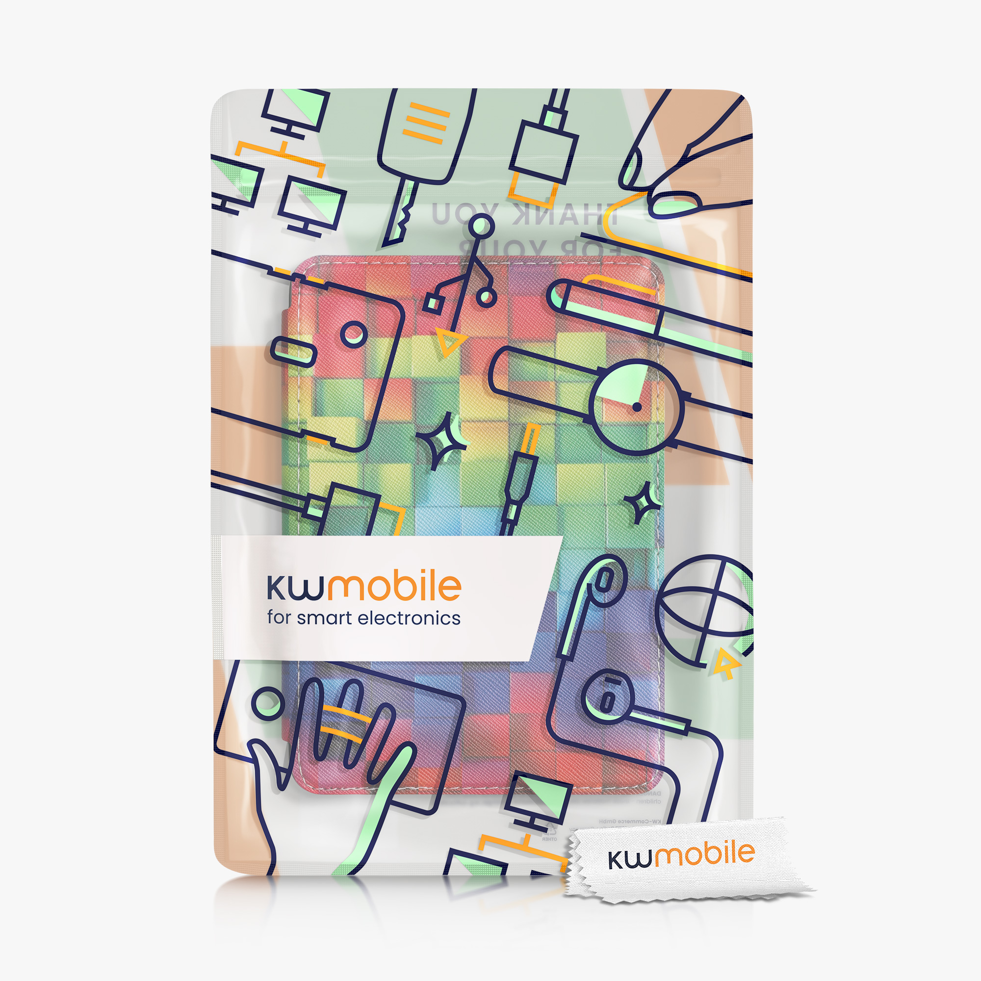 Pouzdro na čtečku kwmobile pro Amazon Kindle (2022/2024) - motiv duhové kostky vícebarevná / zelená / modrá