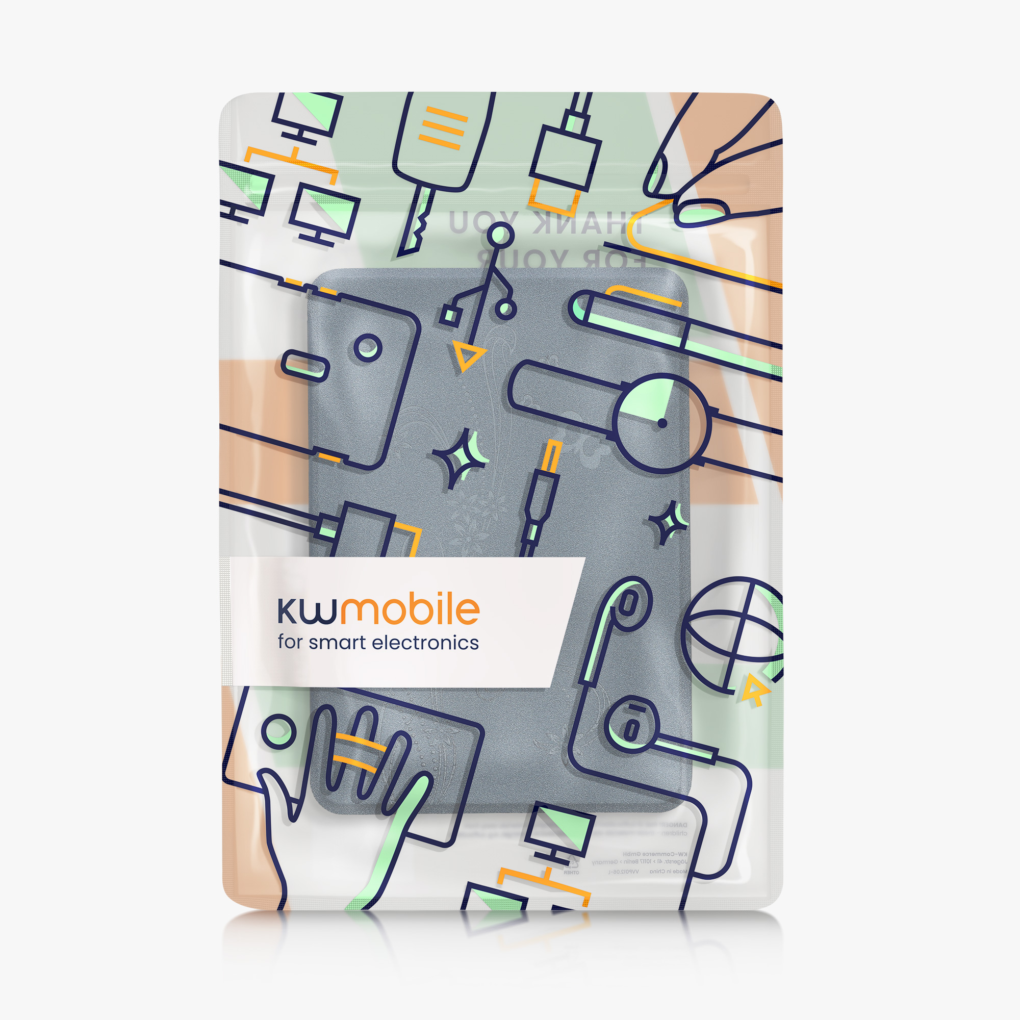 Pouzdro na čtečku kwmobile pro Amazon Kindle (2022/2024) - motiv motýlí úponky tmavě modrá
