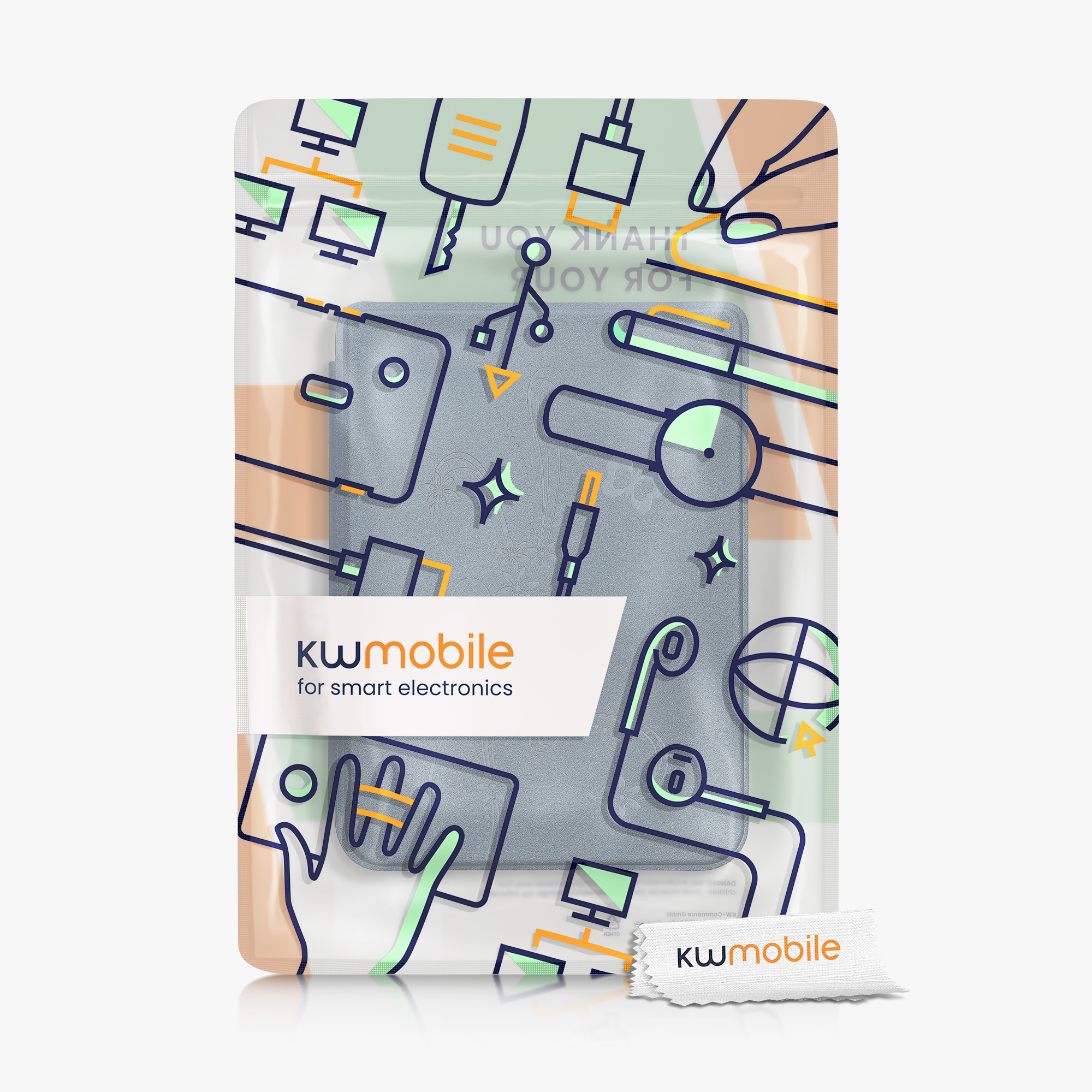 Flip pouzdro na čtečku s magnetem Kobo Clara 2E/Tolino Shine 4 Butterfly Tendril tmavě modré
