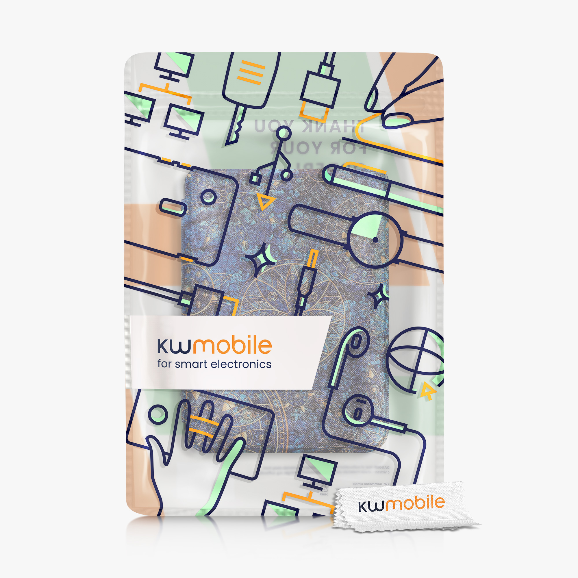 Flip pouzdro na čtečku s magnetem Kobo Clara 2E/Tolino Shine 4 Golden Mandalas