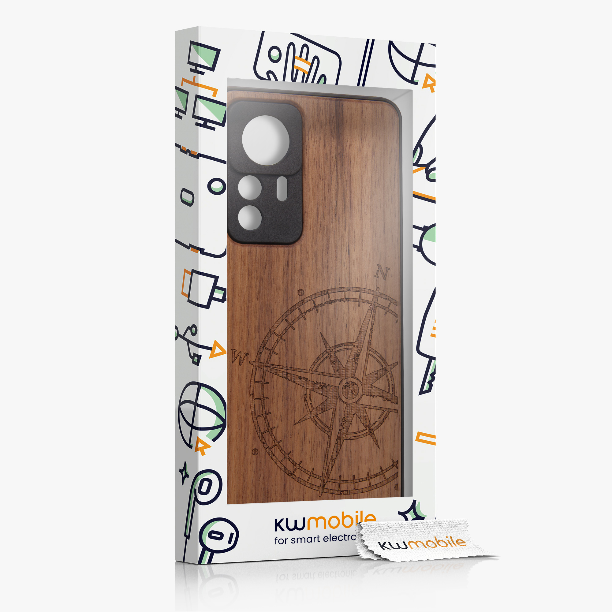 Kryt na mobil Xiaomi 12T / 12T Pro kwmobile dřevěný tmavě hnědá