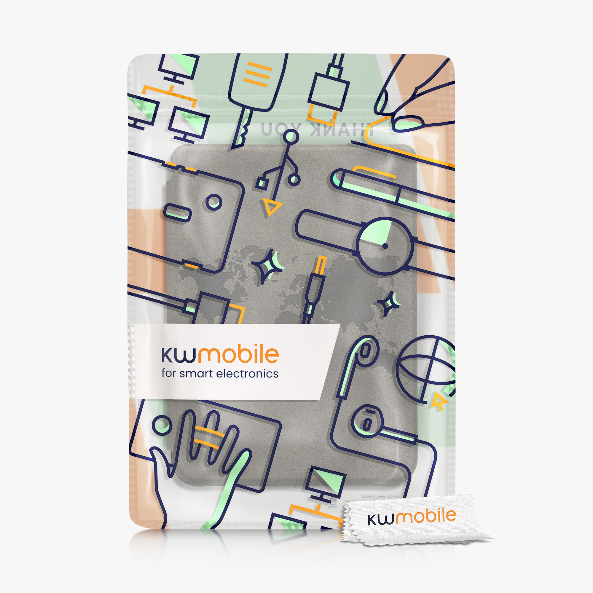 Flip pouzdro na čtečku s magnetem Kobo Clara 2E/Tolino Shine 4 Travel Outline šedé