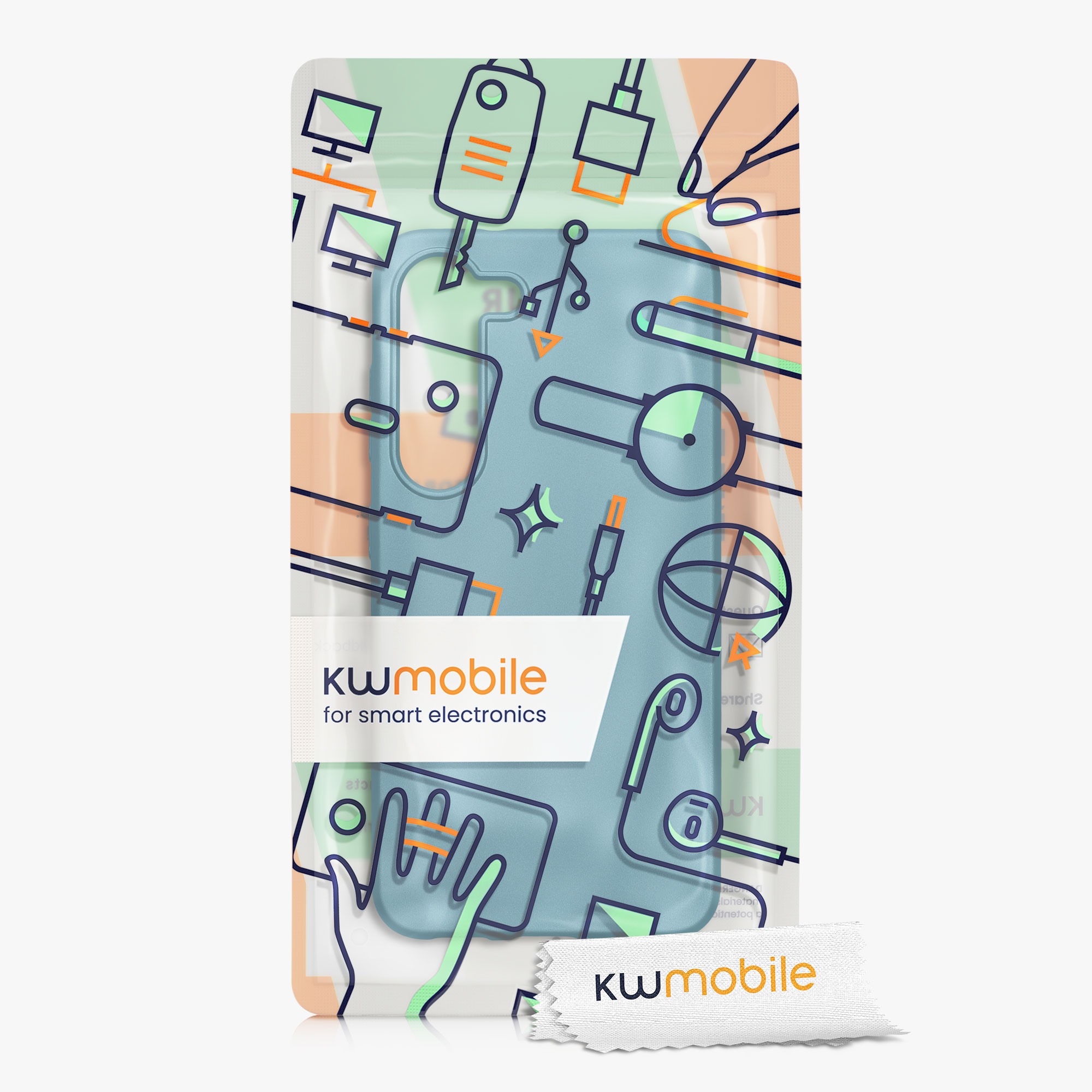Metalický kryt na mobil Galaxy S23 kwmobile metalická karibská modrá