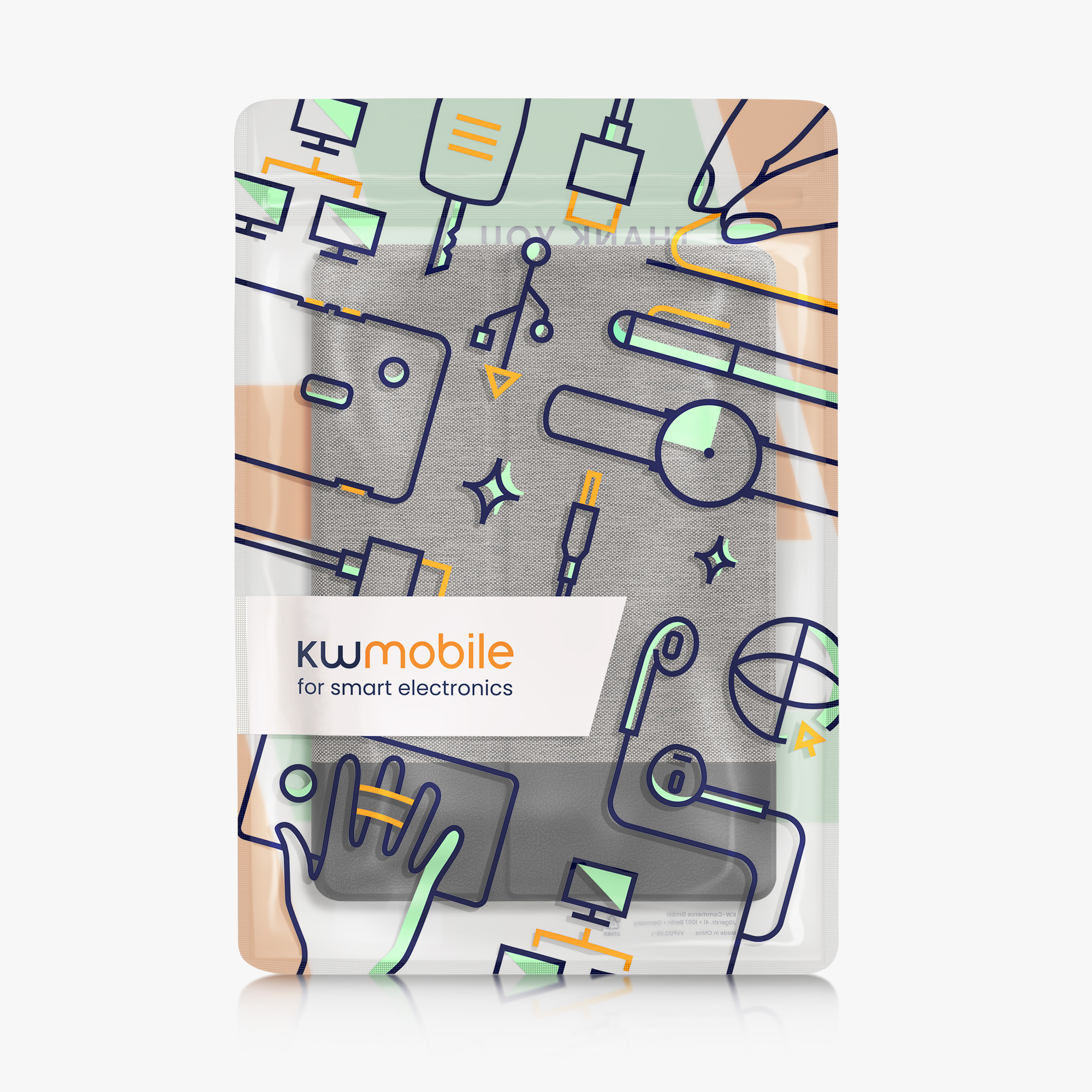 Pouzdro na tablet Galaxy Tab S8 / Galaxy Tab S7 kwmobile světle šedý/černý
