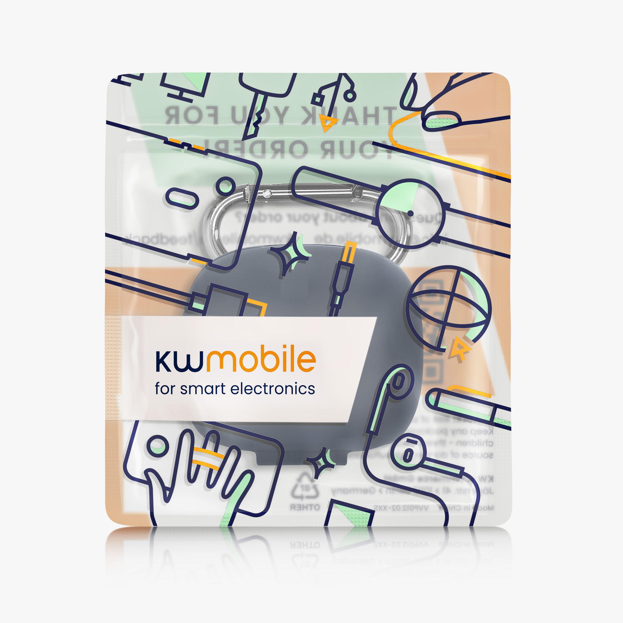 Pouzdro na sluchátka kwmobile pro JBL Live Pro 2 TWS, tmavě modrá