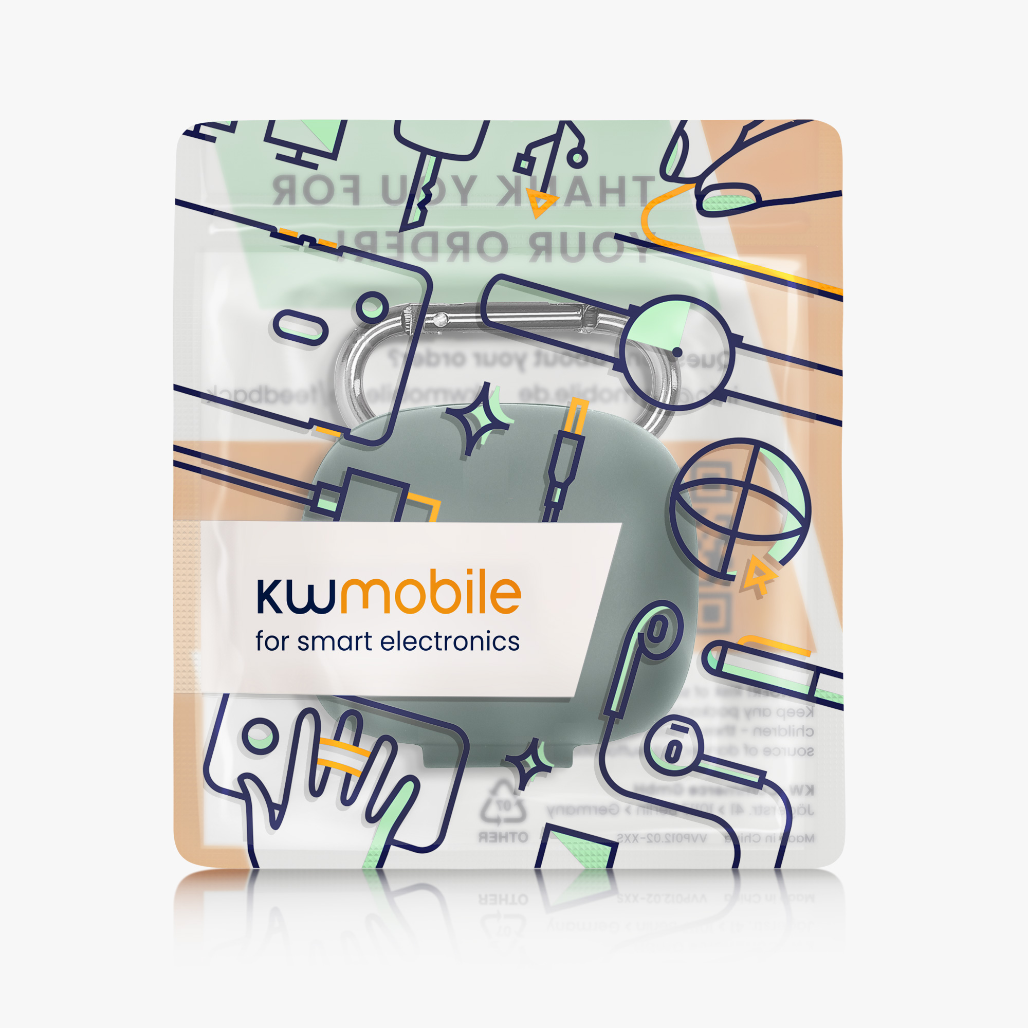 Pouzdro na sluchátka kwmobile pro JBL Live Pro 2 TWS, tmavě zelená