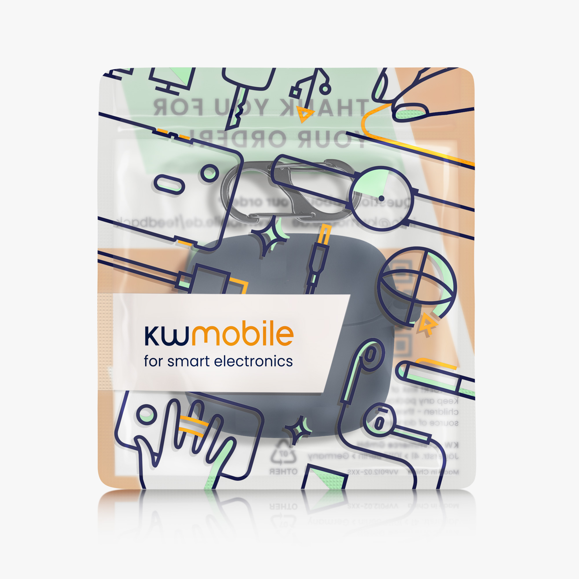 Pouzdro na sluchátka kwmobile pro JBL Tune Flex - tmavě modrá