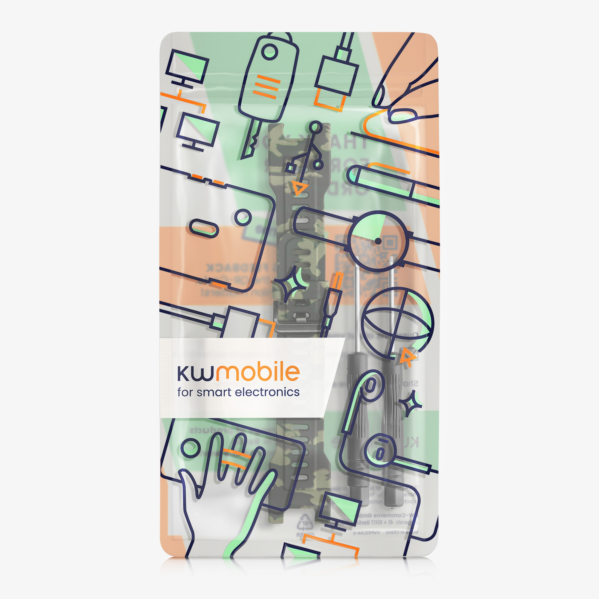 Řemínek pro Huami Amazfit T-Rex / T-Rex Pro kwmobile - černá, světle zelená a tmavě zelená