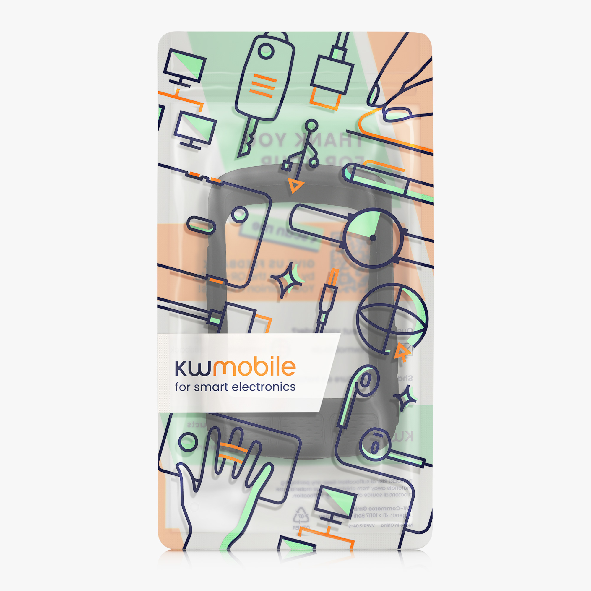 Silikonové pouzdro cyklocomputer Wahoo ELEMNT Roam V2 kwmobile černá