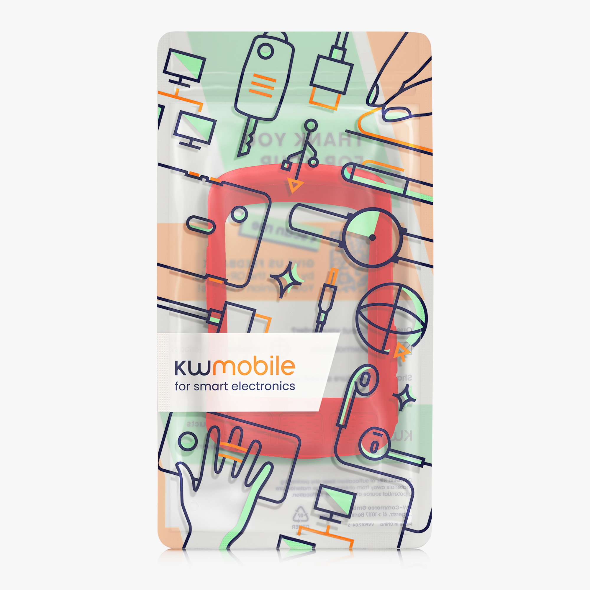 Silikonové pouzdro cyklocomputer Wahoo ELEMNT Roam V2 kwmobile průhledná