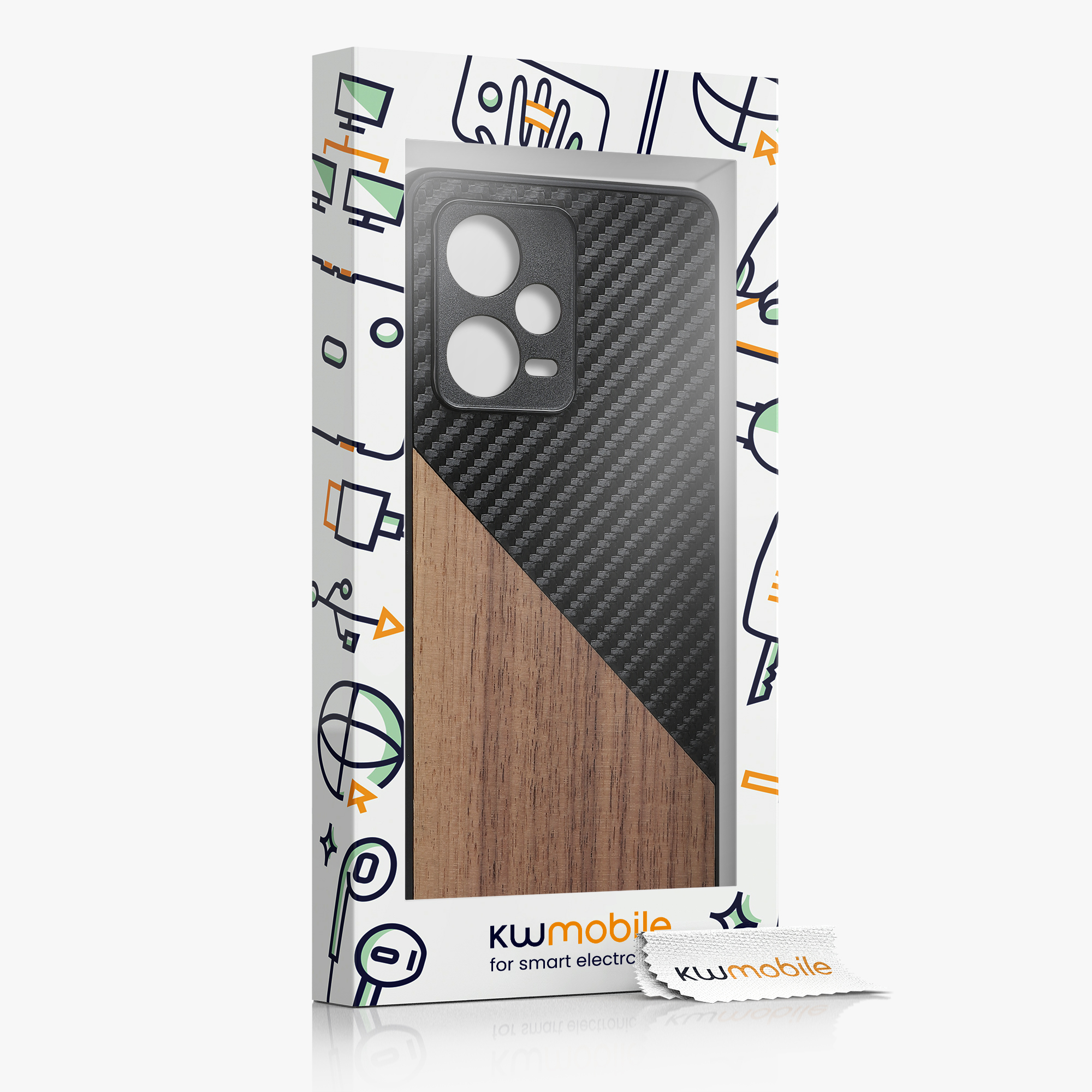 Kryt Xiaomi Redmi Note 12 Pro+ 5G silikonový TPU tmavě hnědá/černá kwmobile