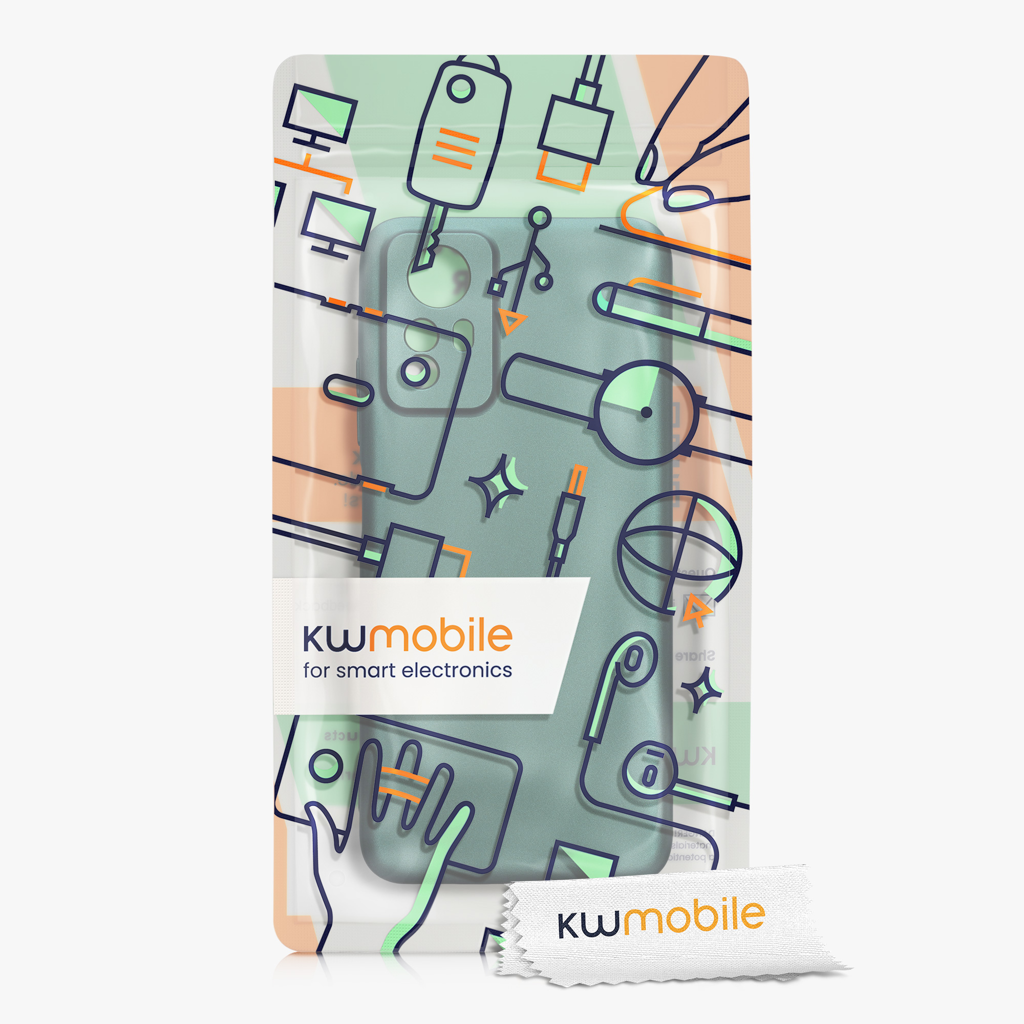 Kryt Xiaomi Redmi Note 12S metalický TPU metalická modrozelená kwmobile