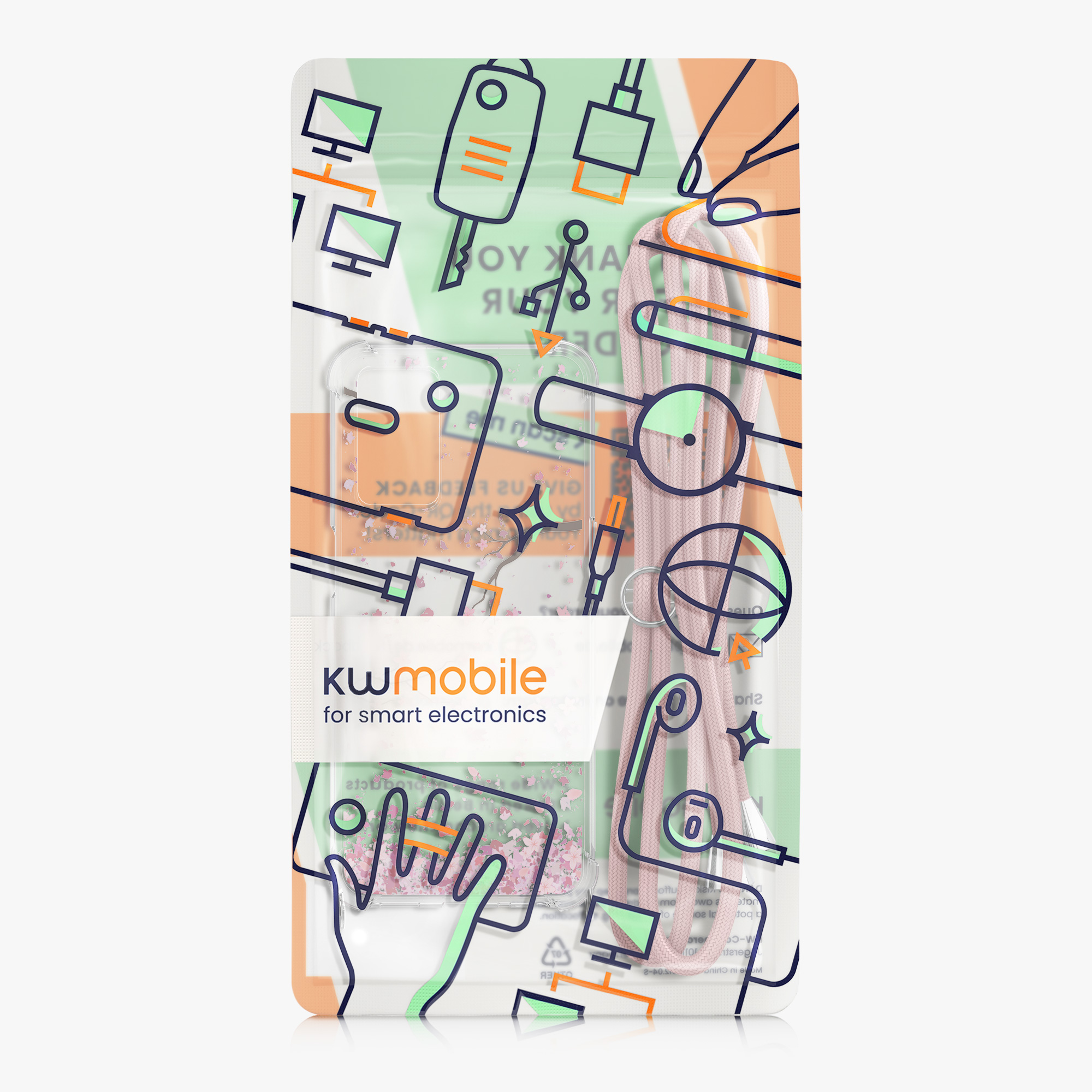 Kryt na mobil Oppo A16 / A16s / A54s kwmobile crossbody cherry blossoms