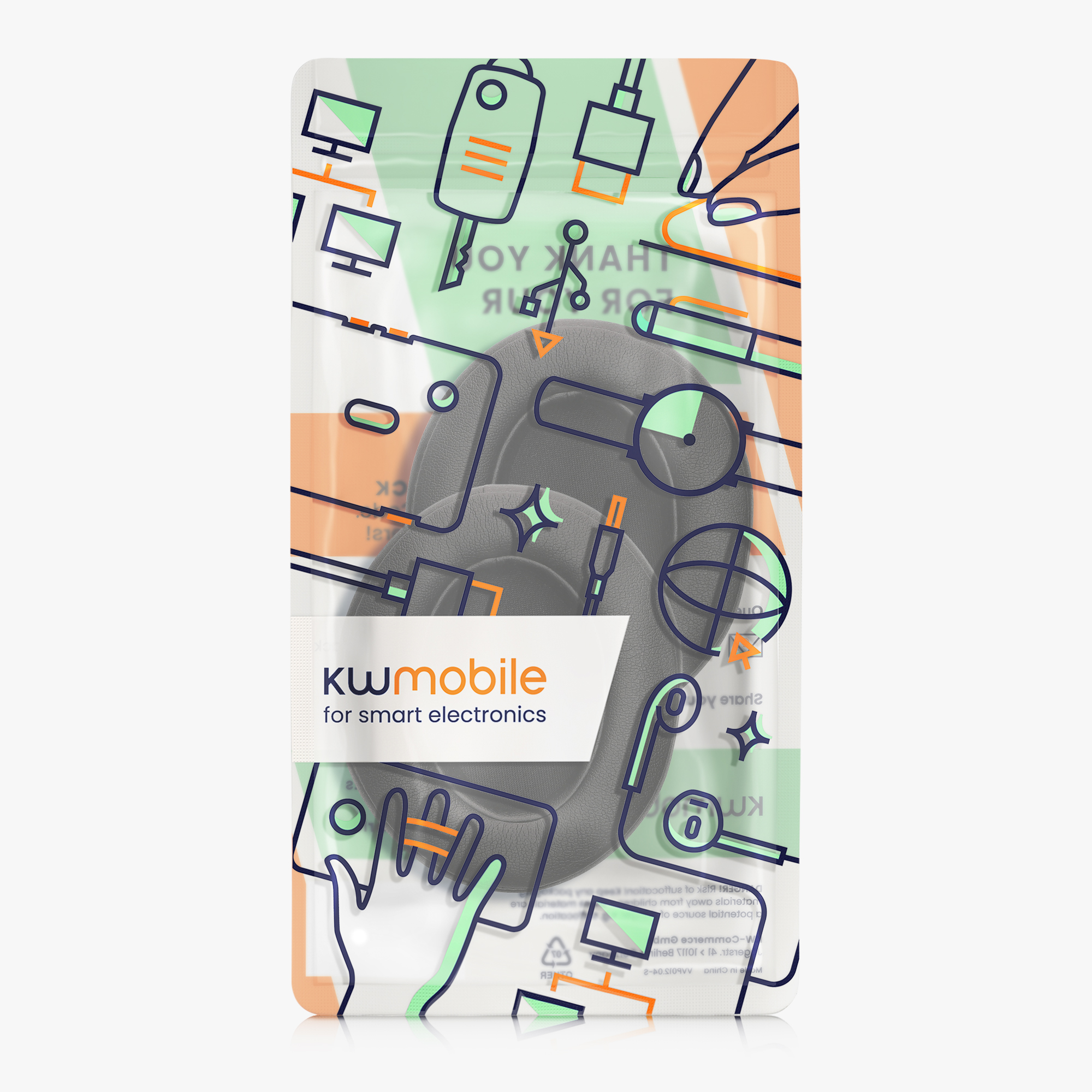 Náhradní náušníky DOQAUS kwmobile 2 ks černý
