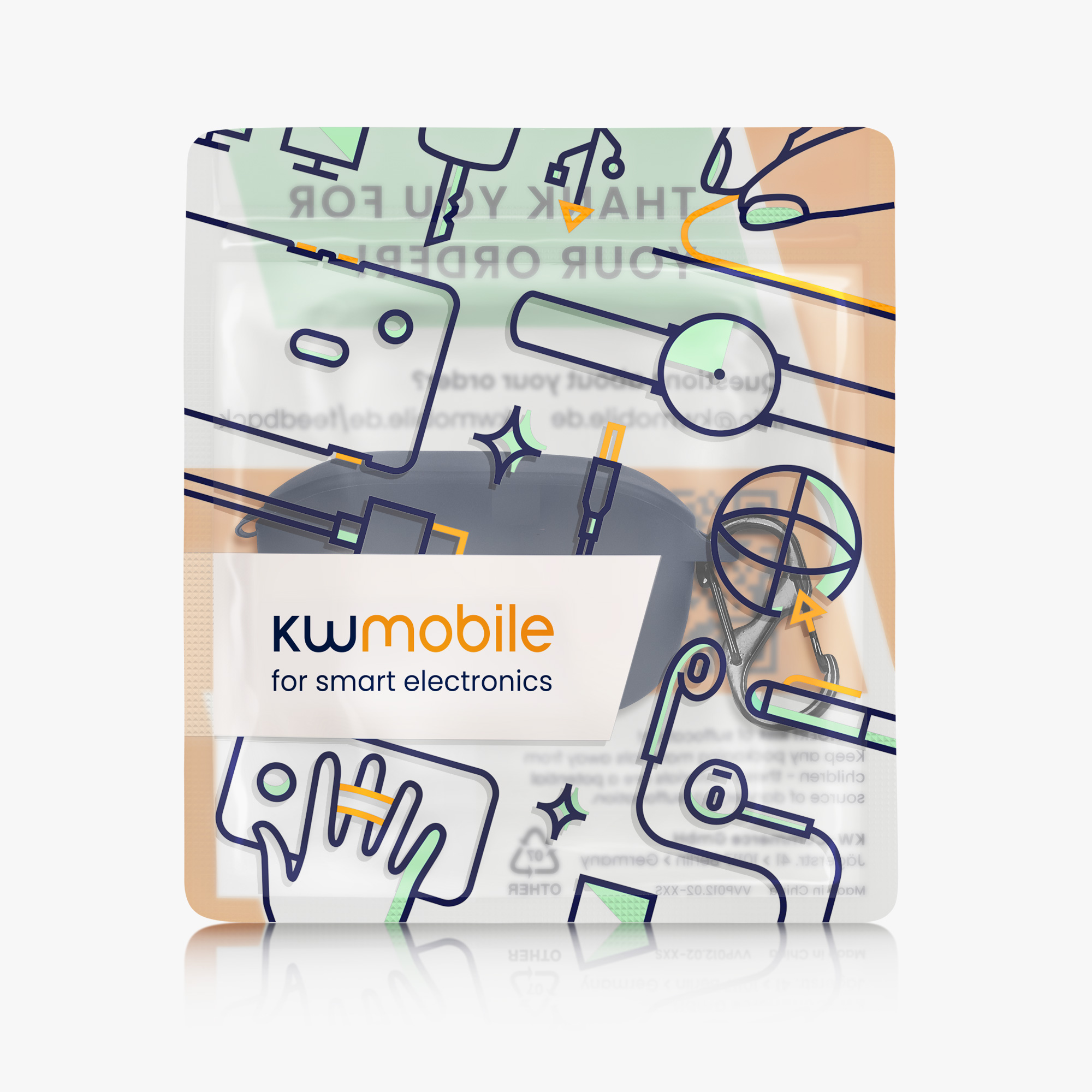 Pouzdro na sluchátka kwmobile pro JBL Wave 100TWS, tmavě modrá