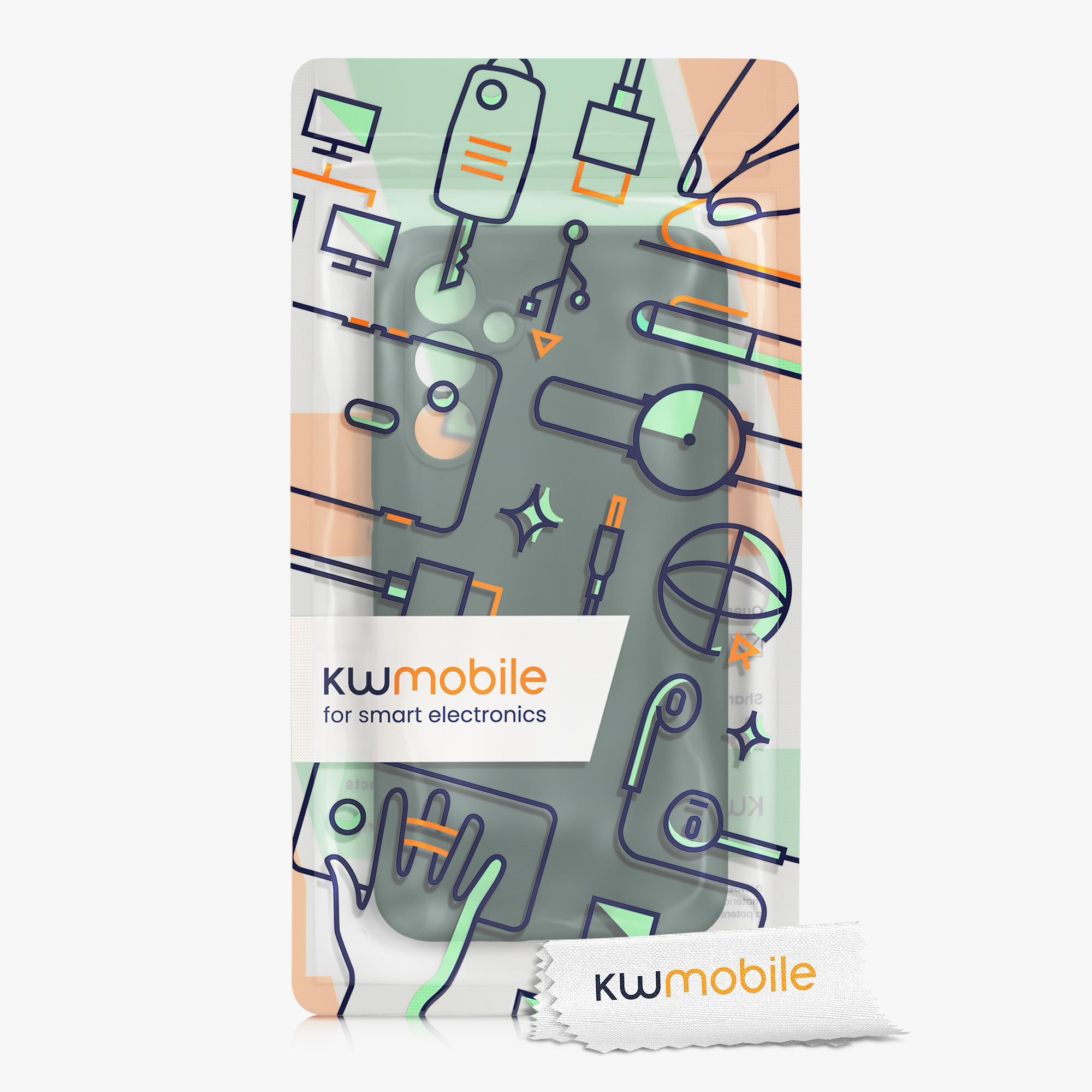 Kryt na mobil Samsung Galaxy A54 5G kwmobile slim matný TPU Modro-zelená