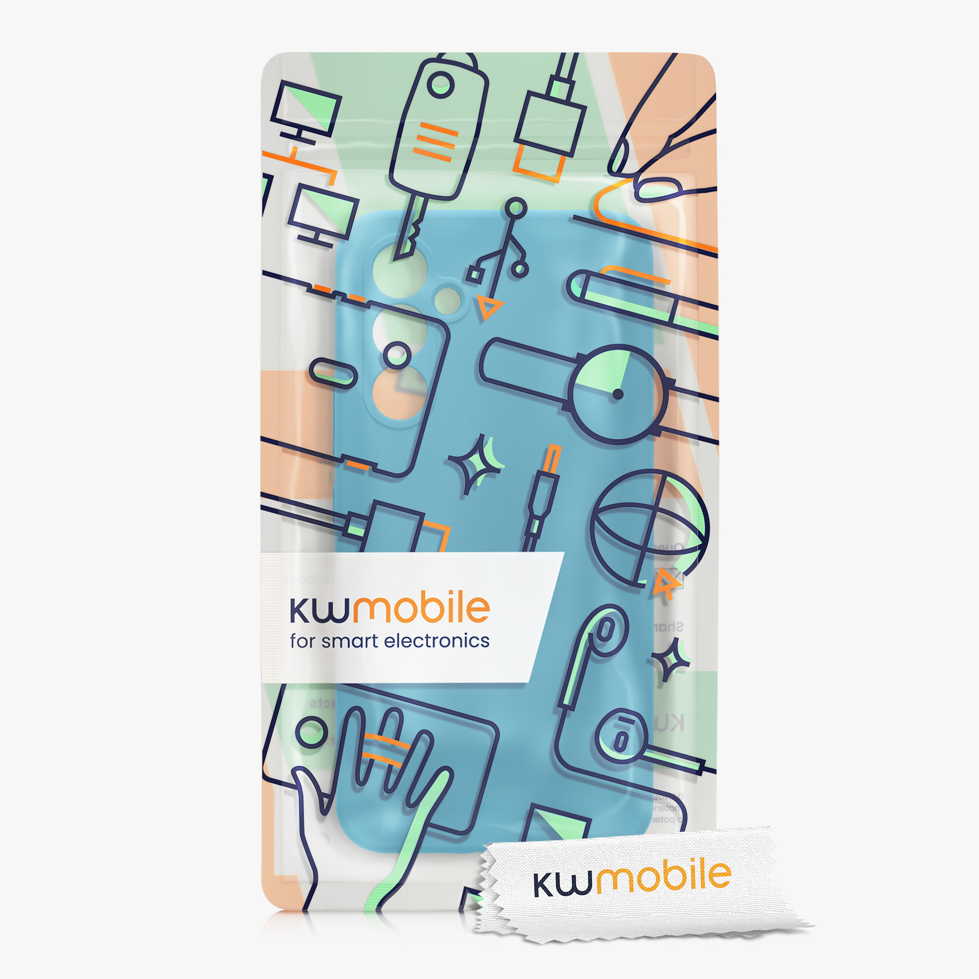 Kryt na mobil Samsung Galaxy A54 5G kwmobile slim matný TPU Karibská modrá
