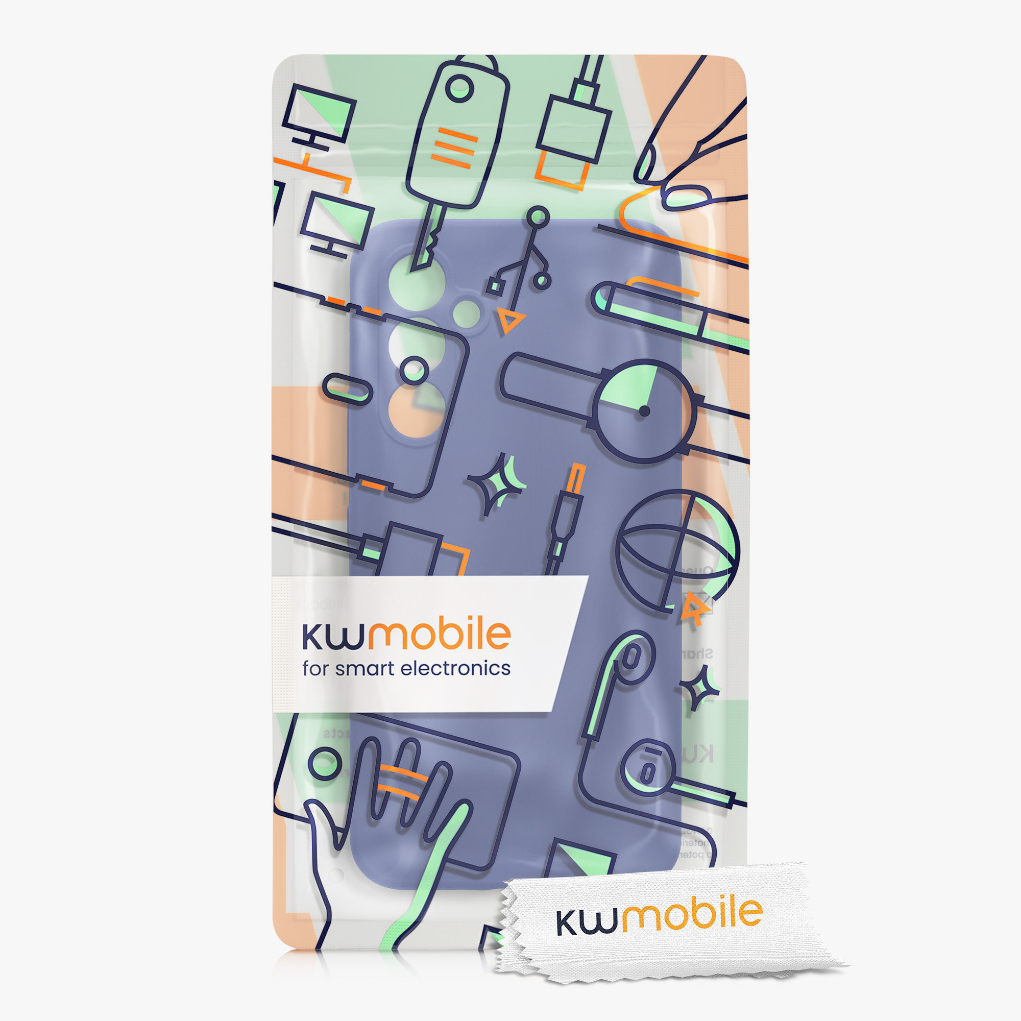 Kryt na mobil Samsung Galaxy A54 5G kwmobile slim matný TPU Modrá fialová
