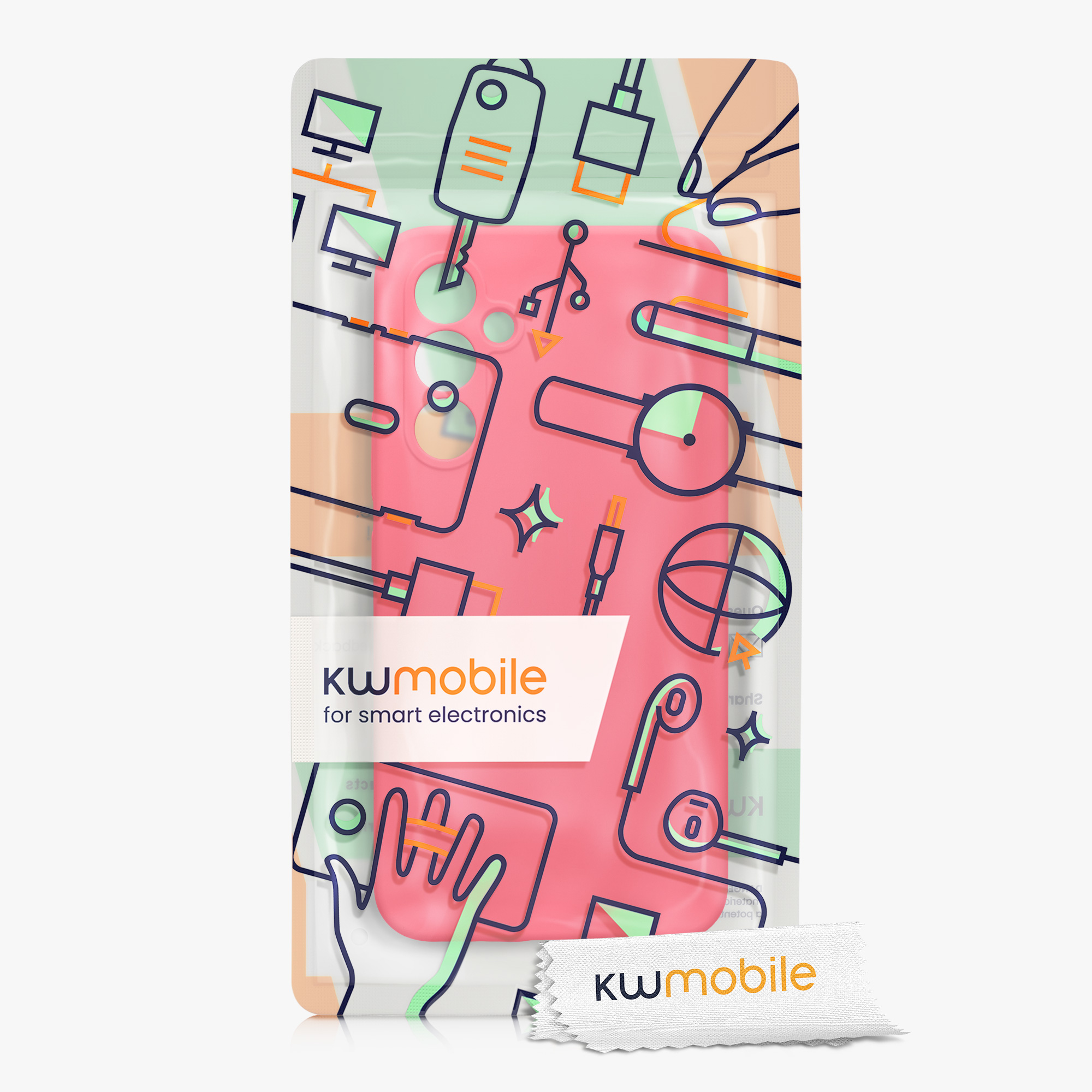 Kryt na mobil Samsung Galaxy A54 5G kwmobile slim matný TPU Neonová růžová