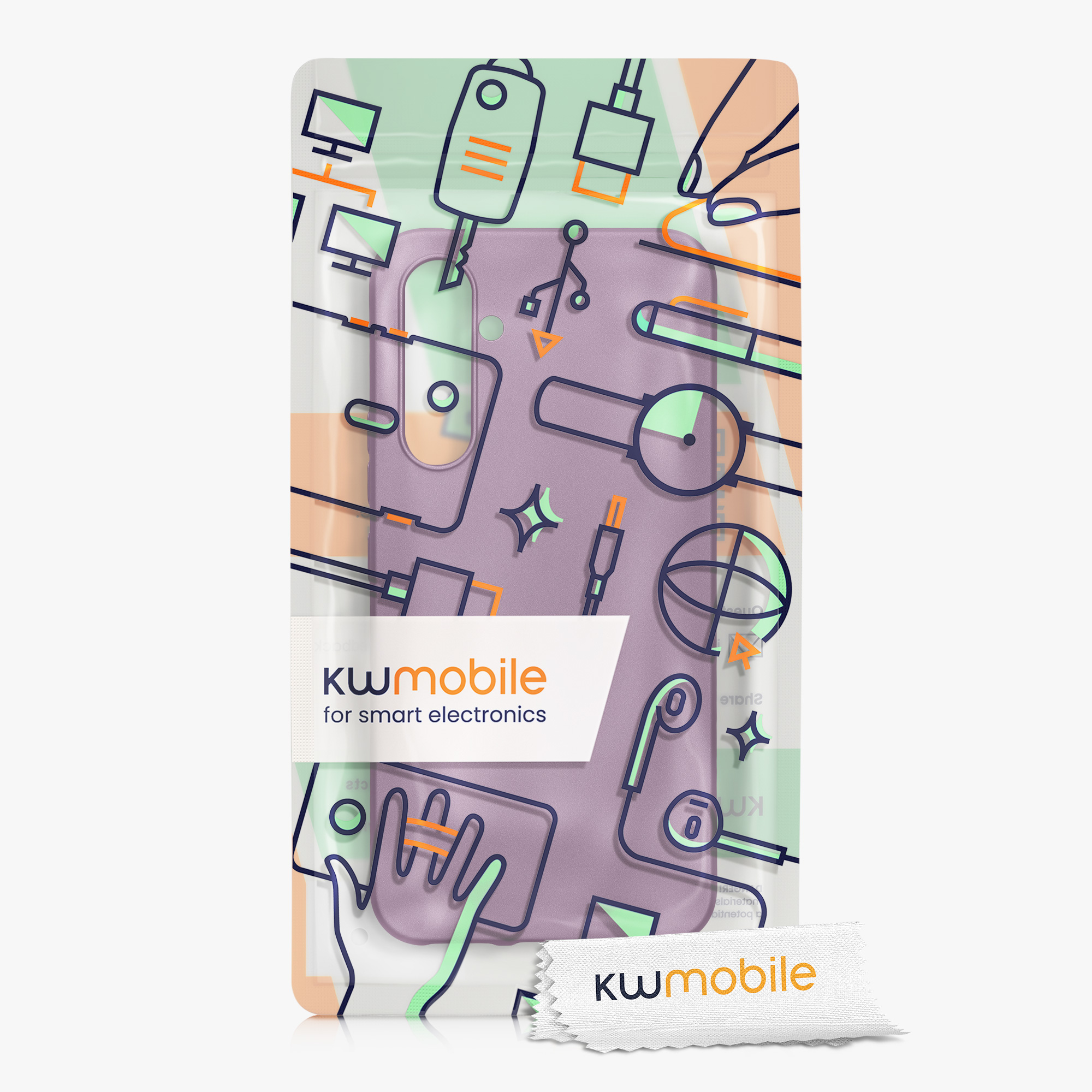 Kryt na mobil Samsung Galaxy A54 5G kwmobile TPU metalický Metalická levandulová