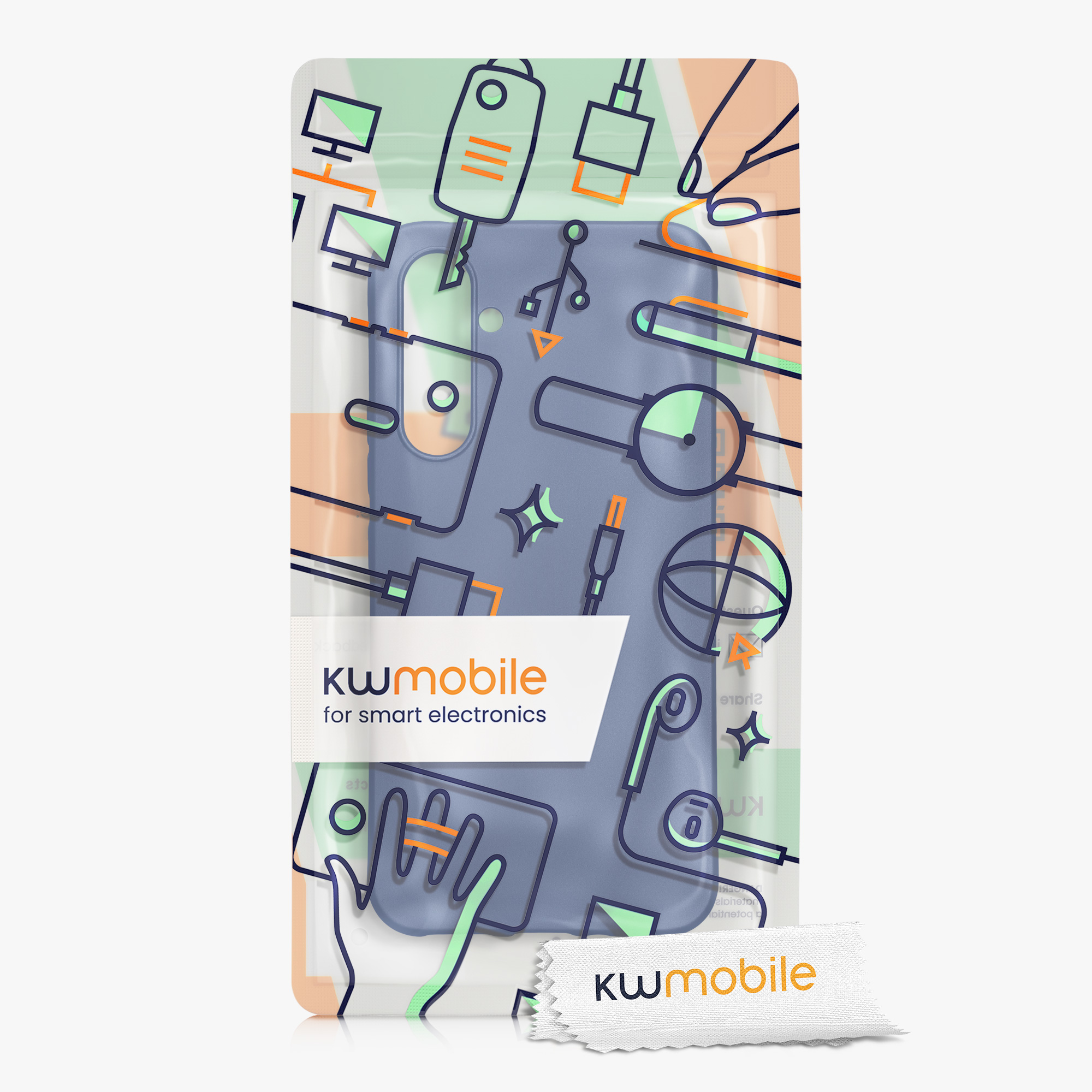 Kryt na mobil Samsung Galaxy A54 5G kwmobile TPU metalický Metalická modrá