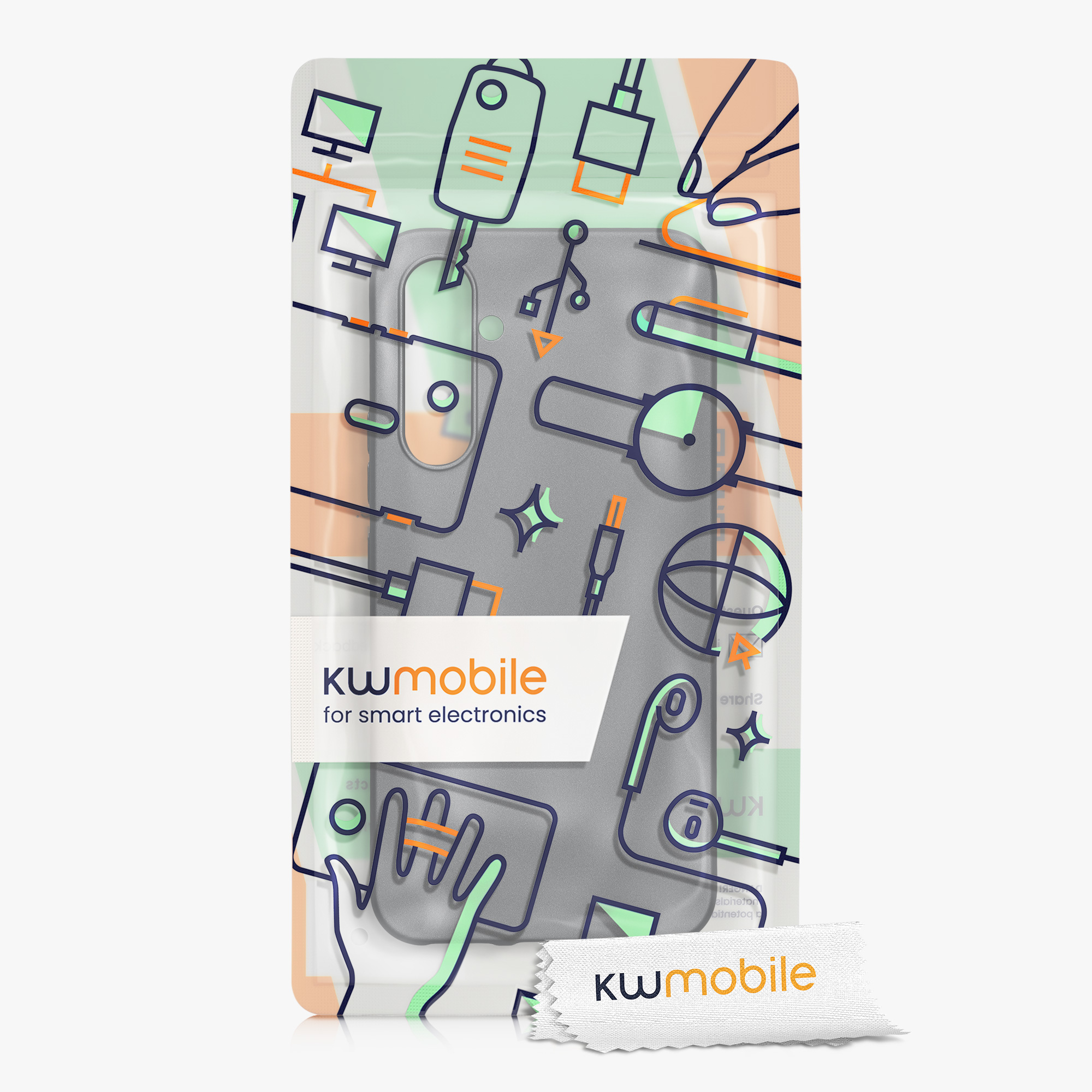 Kryt na mobil Samsung Galaxy A54 5G kwmobile TPU metalický Metalická šedá